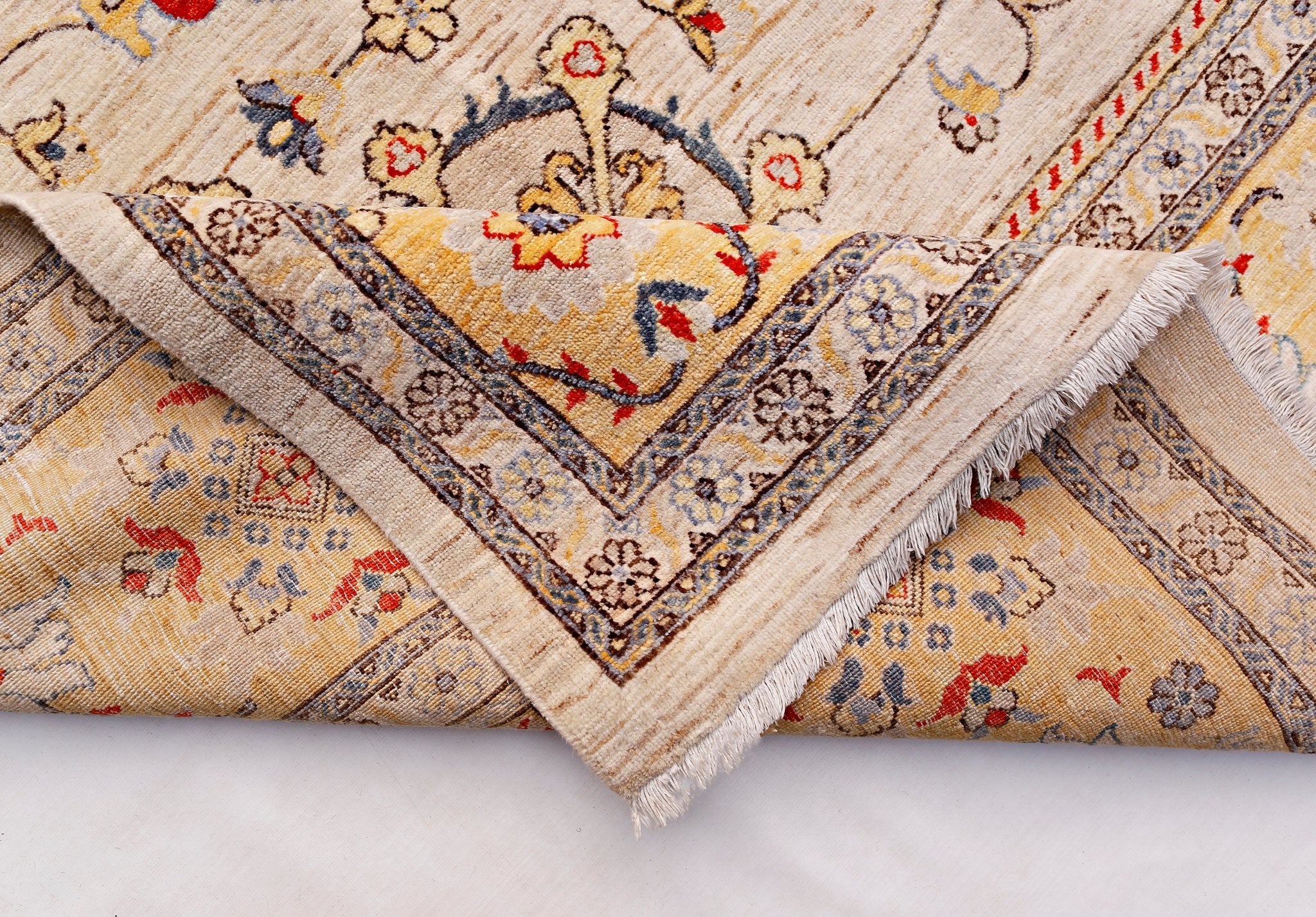 Handwoven Traditional Afghan Chobi Rug | 428 x 294 cm | 14'1" x 9'8" - Najaf Rugs & Textile