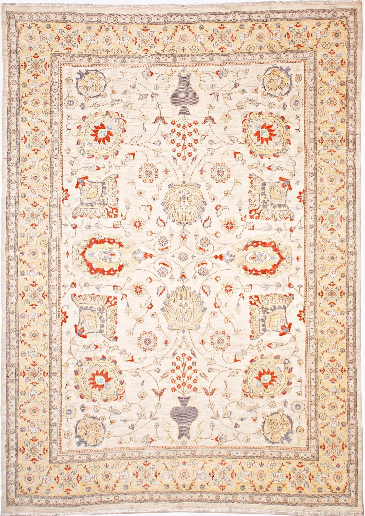 Handwoven Traditional Afghan Chobi Rug | 428 x 294 cm | 14'1" x 9'8" - Najaf Rugs & Textile
