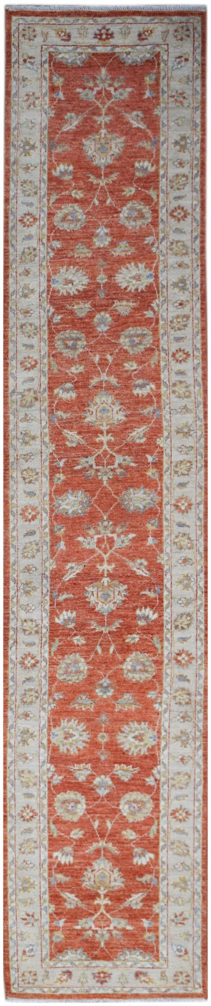 Handwoven Traditional Afghan Hallway Runner | 321 x 65 cm | 10'7" x 2'2" - Najaf Rugs & Textile
