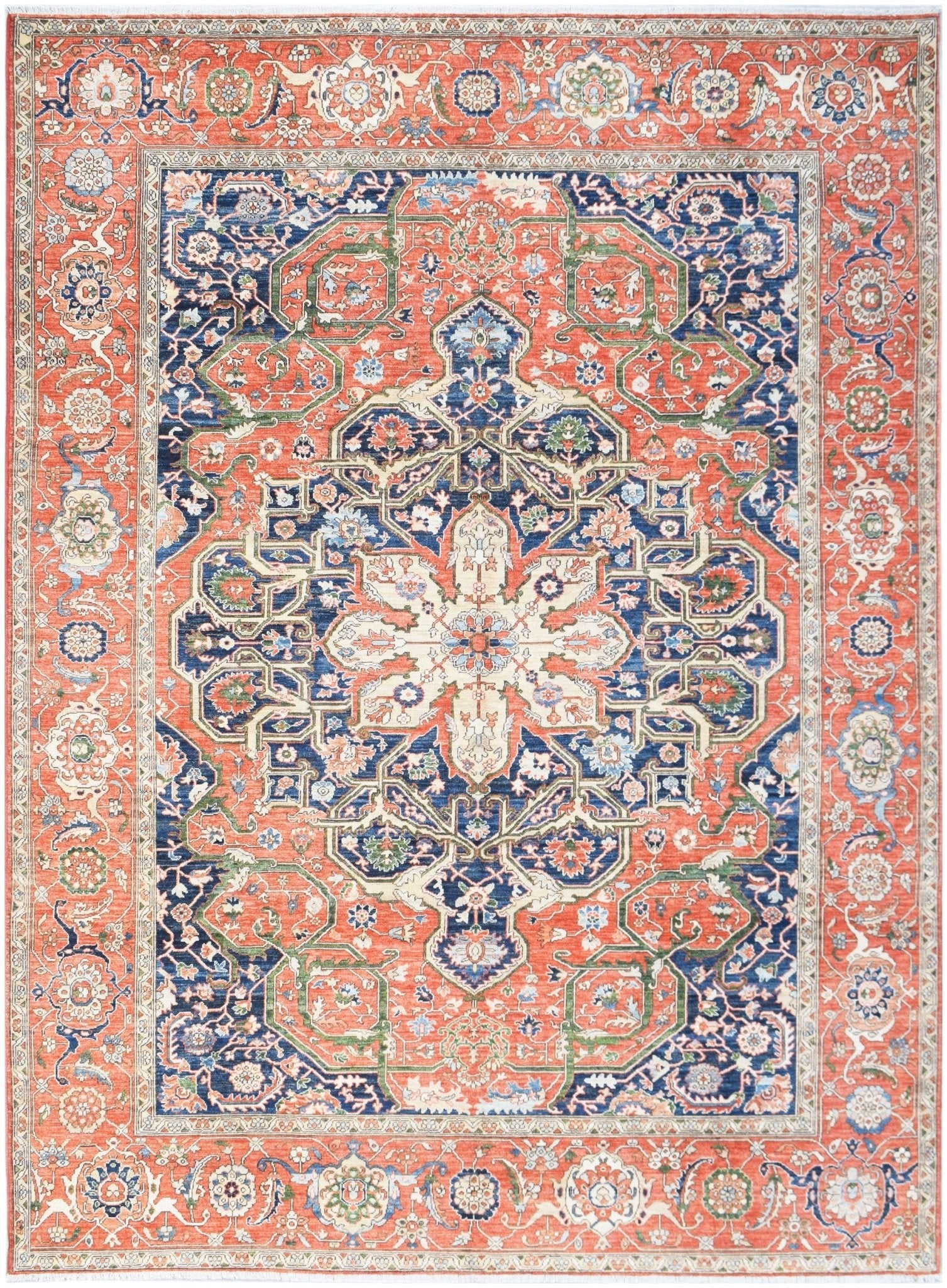 Handwoven Traditional Heriz Rug | 363 x 279 cm | 11'1" x 9'2" - Najaf Rugs & Textile