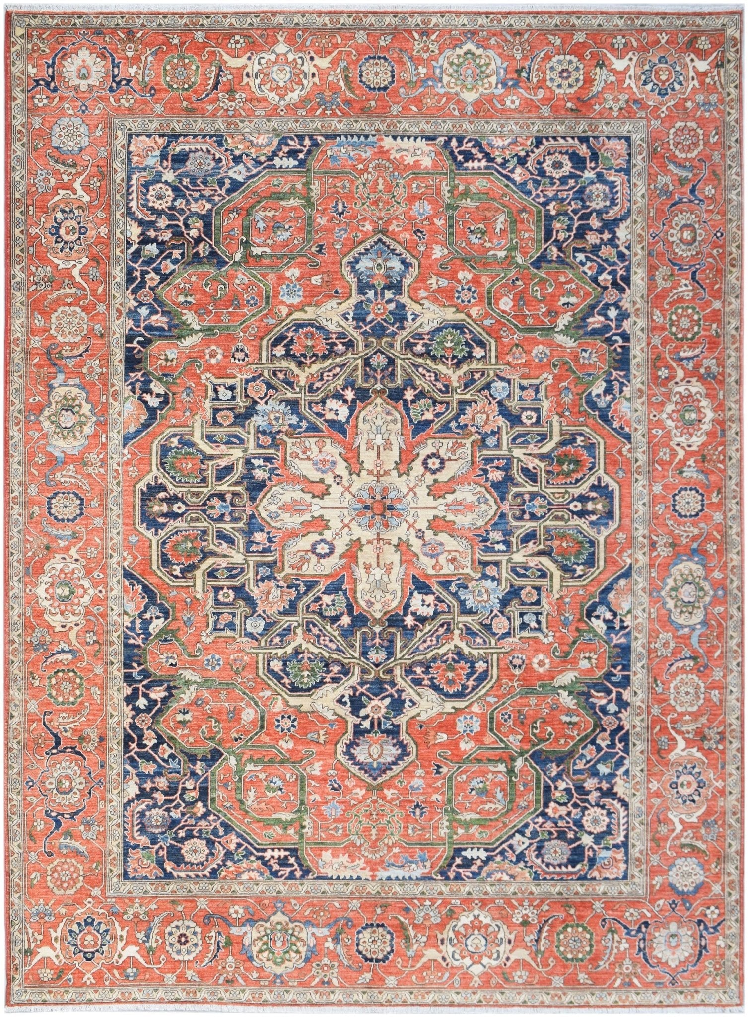 Handwoven Traditional Heriz Rug | 363 x 279 cm | 11'1" x 9'2" - Najaf Rugs & Textile
