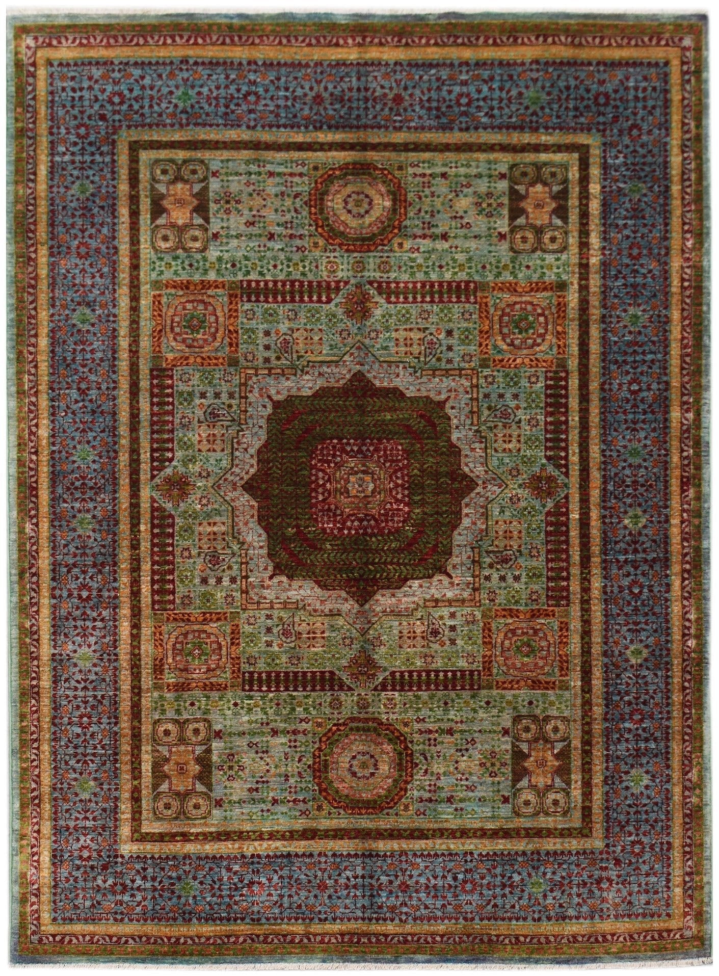Handwoven Traditional Mamluk Chobi Rug | 236 x 175 cm | 7'9" x 5'9" - Najaf Rugs & Textile