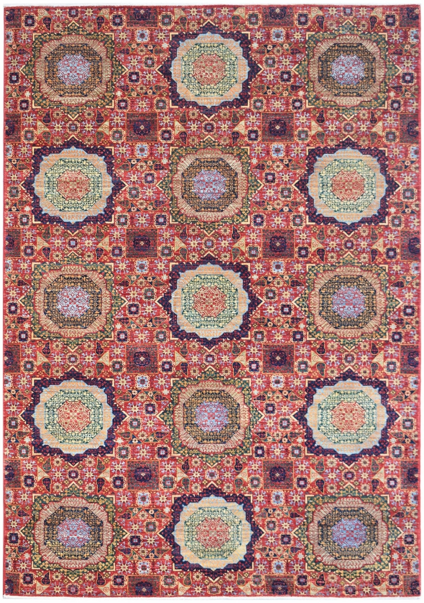 Handwoven Traditional Mamluk Rug | 276 x 182 cm | 9'1" x 6' - Najaf Rugs & Textile