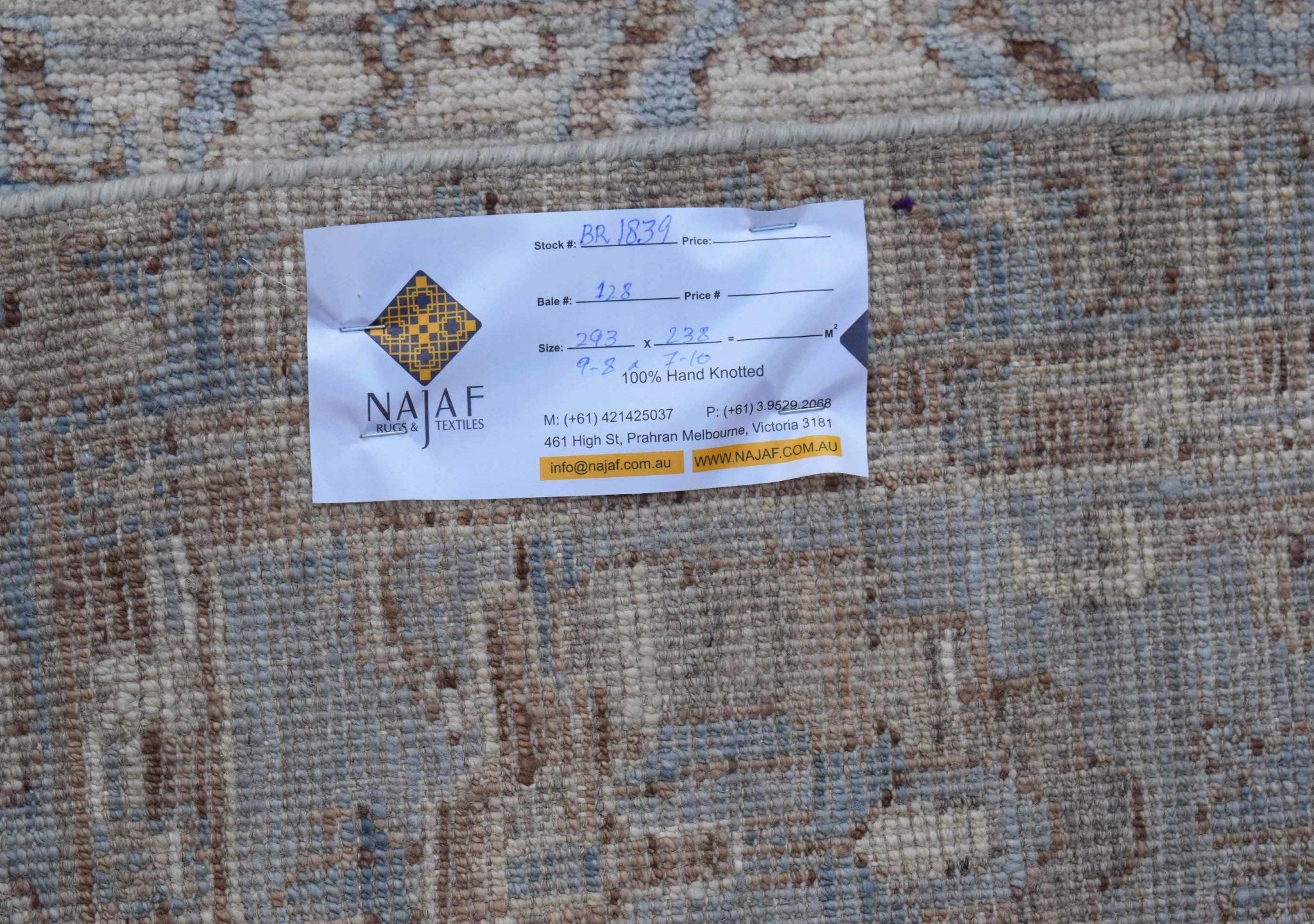 Handwoven Transitional Afghan Chobi Rug | 293 x 238 cm | 9'8" x 7'10" - Najaf Rugs & Textile