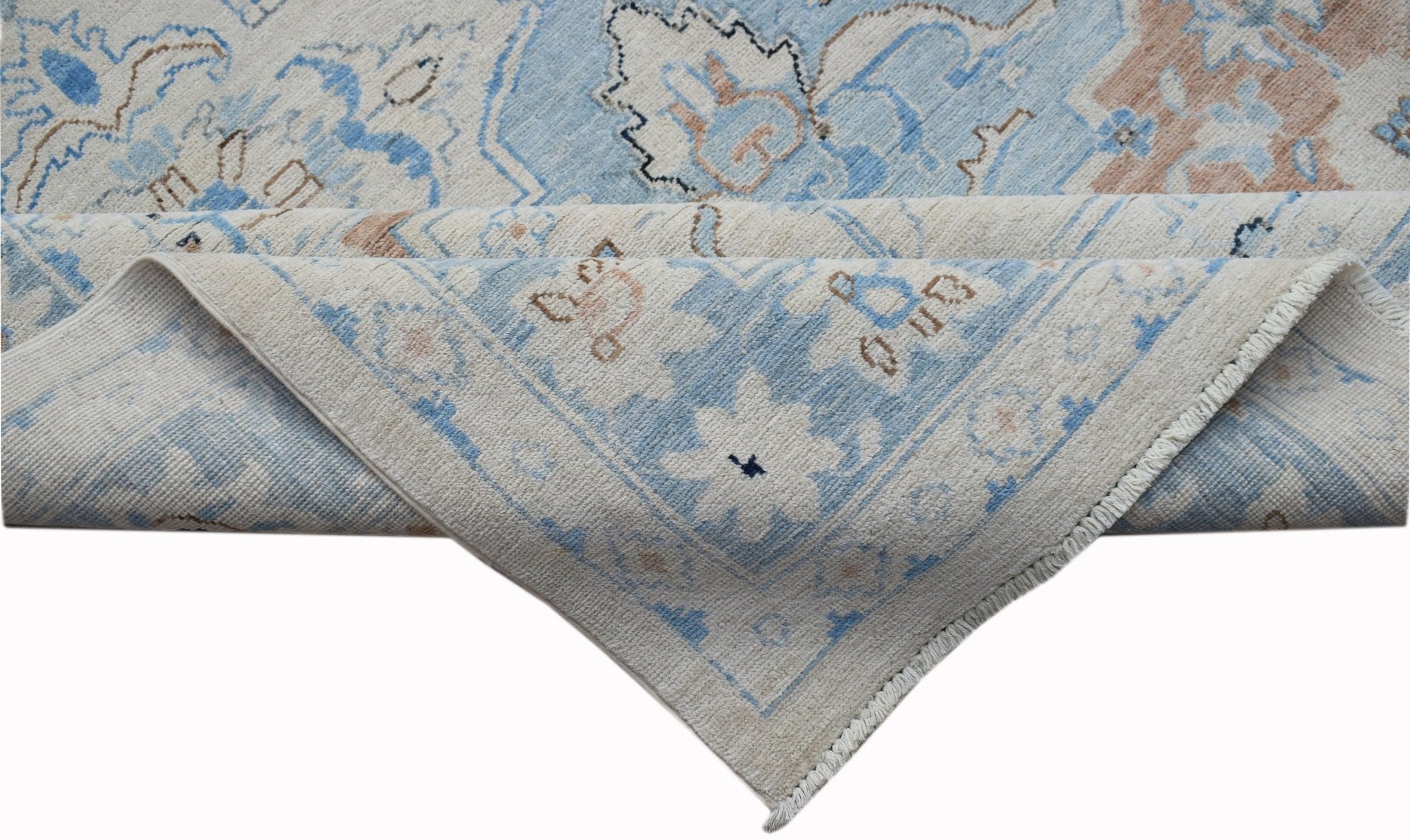 Handwoven Transitional Afghan Chobi Rug | 294 x 244 cm | 9'8" x 8' - Najaf Rugs & Textile