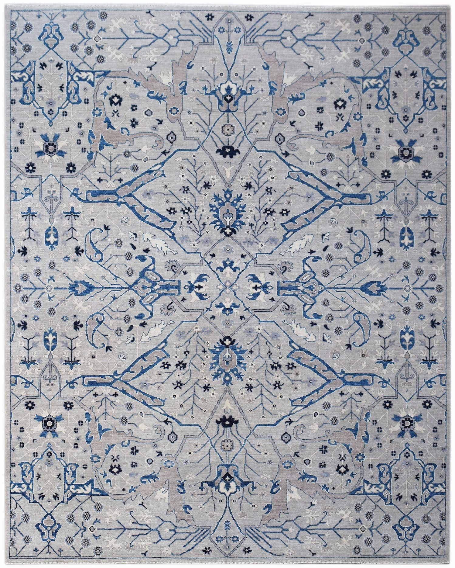 Handwoven Transitional Afghan Chobi Rug | 302 x 248 cm | 9'11" x 8'2" - Najaf Rugs & Textile