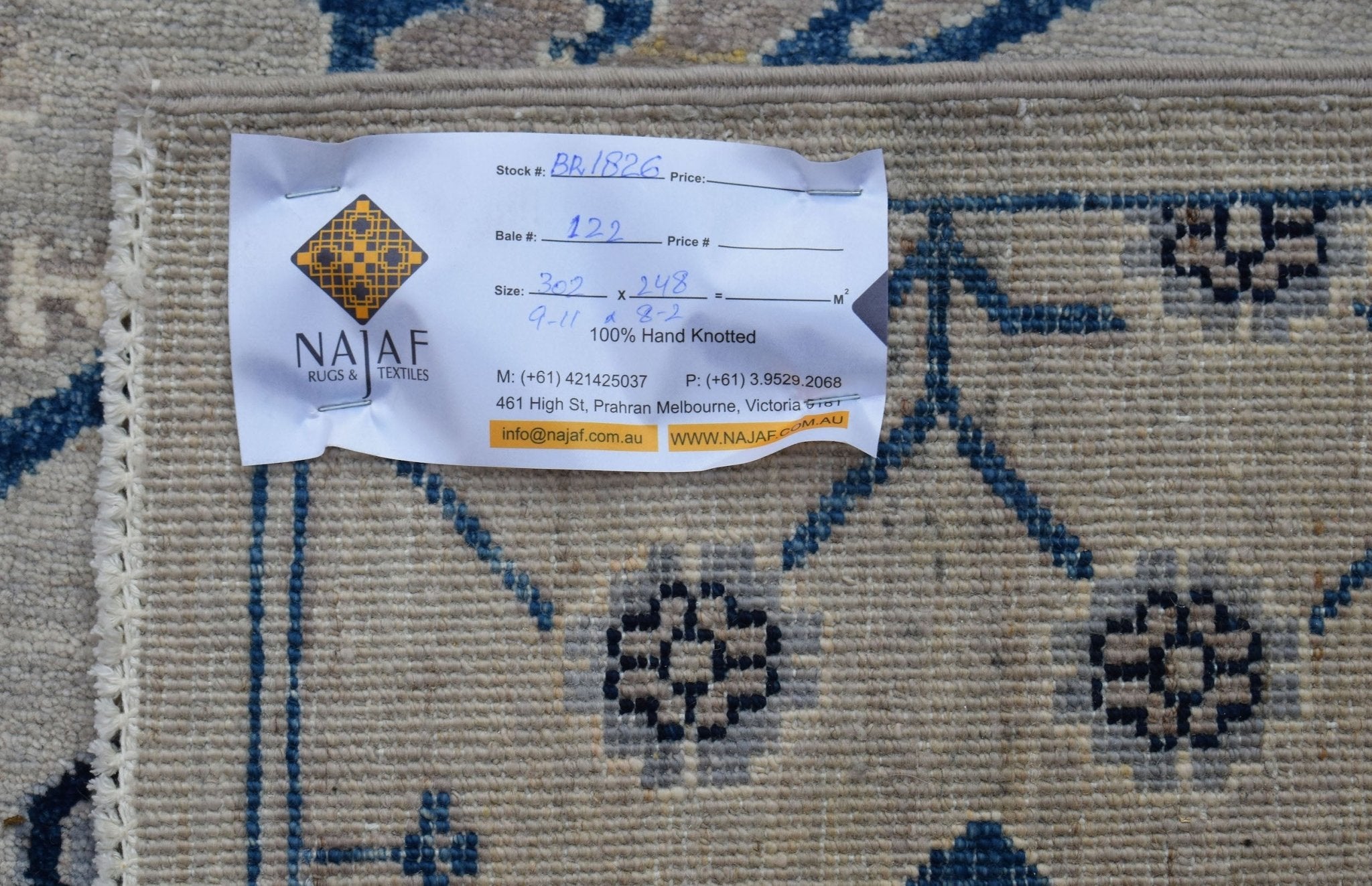 Handwoven Transitional Afghan Chobi Rug | 302 x 248 cm | 9'11" x 8'2" - Najaf Rugs & Textile