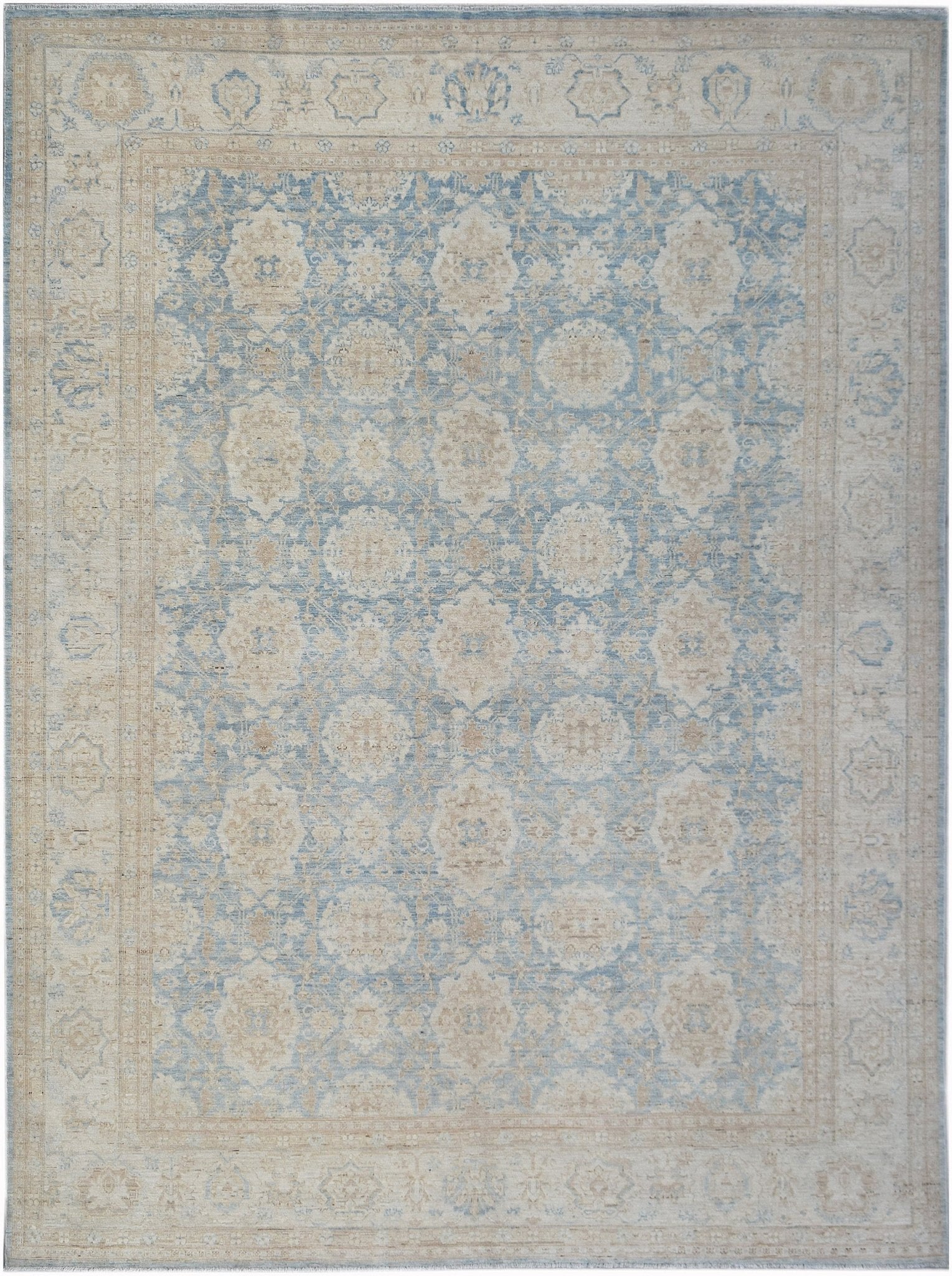 Handwoven Transitional Afghan Chobi Rug | 305 x 250 cm | 10' x 8'3" - Najaf Rugs & Textile