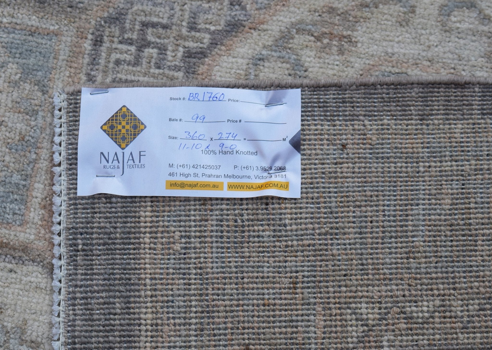Handwoven Transitional Afghan Chobi Rug | 360 x 274 cm | 11'10" x 9' - Najaf Rugs & Textile