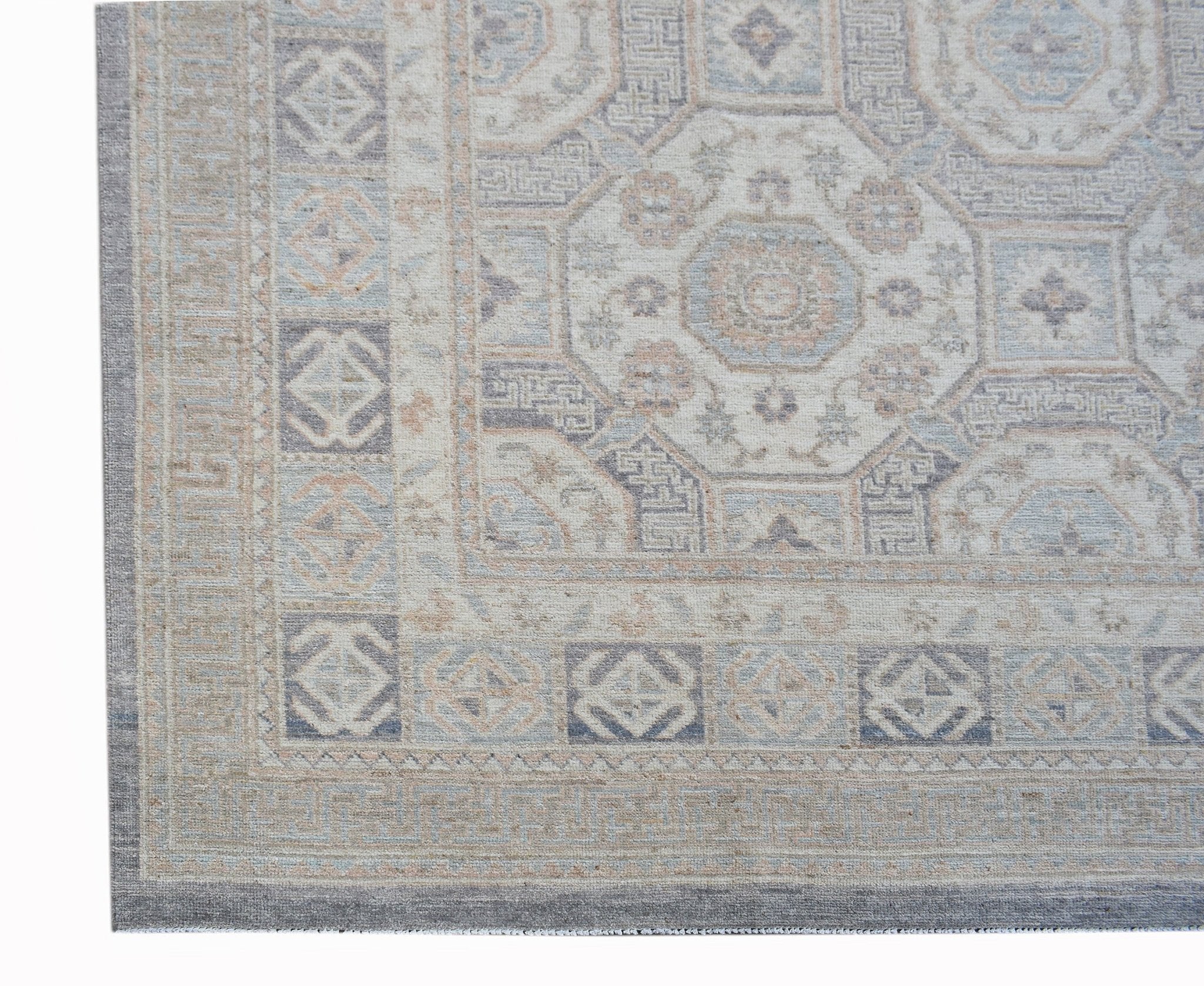 Handwoven Transitional Afghan Chobi Rug | 360 x 274 cm | 11'10" x 9' - Najaf Rugs & Textile