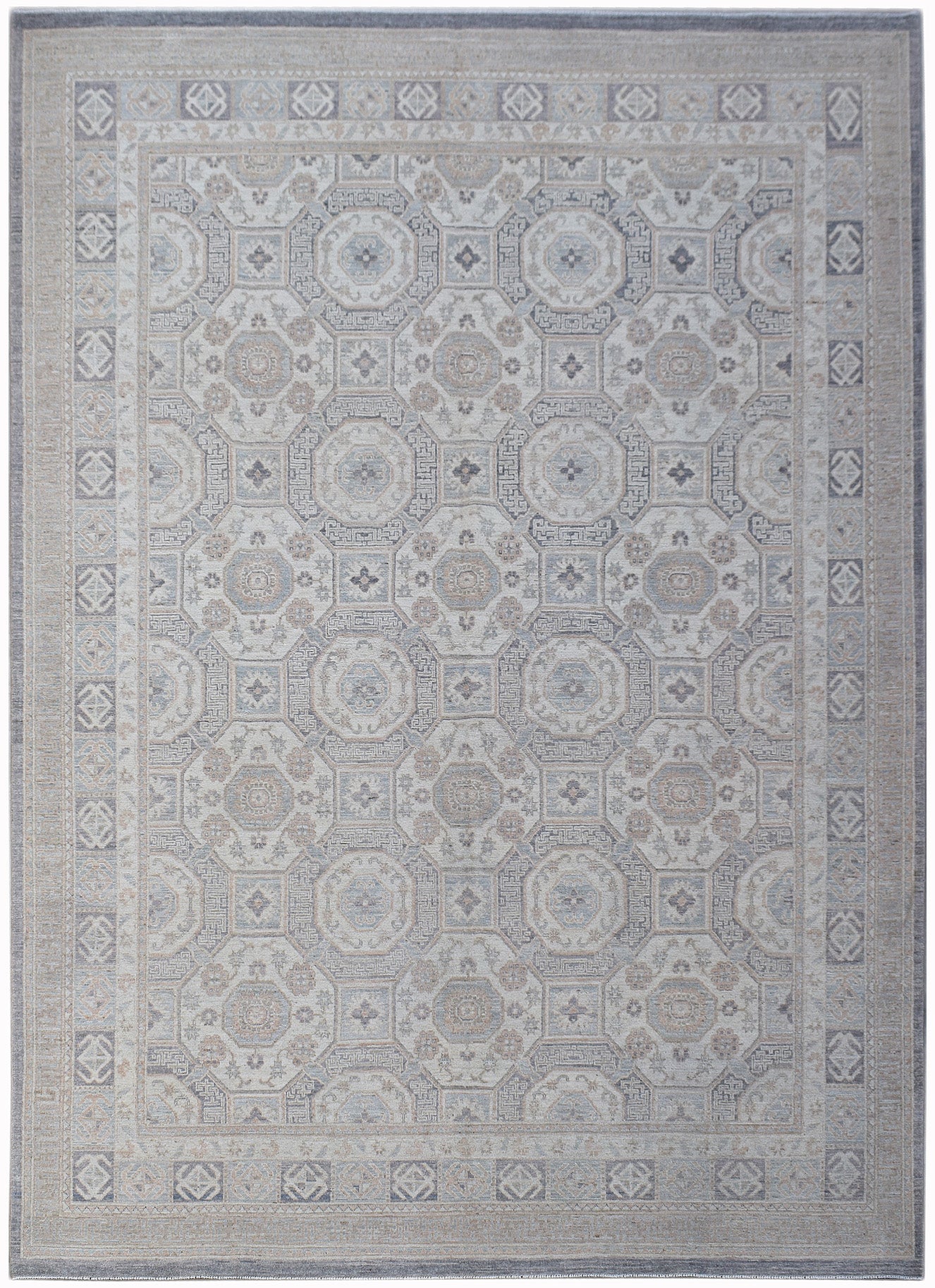 Handwoven Transitional Afghan Chobi Rug | 360 x 274 cm | 11'10" x 9' - Najaf Rugs & Textile