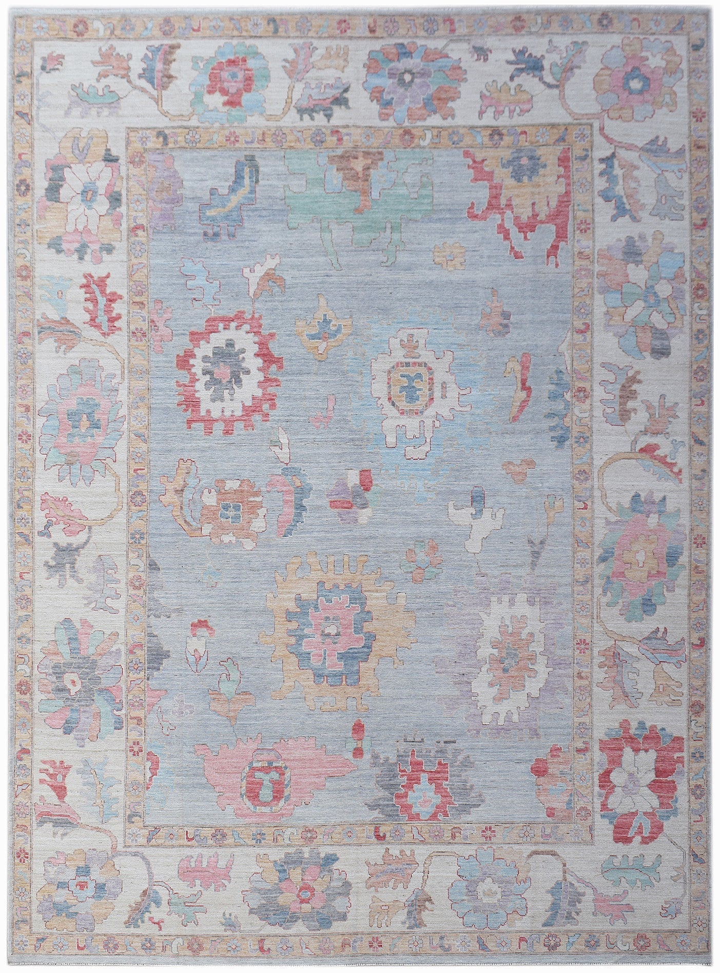 Handwoven Transitional Afghan Chobi Rug | 407 x 296 cm | 13'4" x 9'9" - Najaf Rugs & Textile