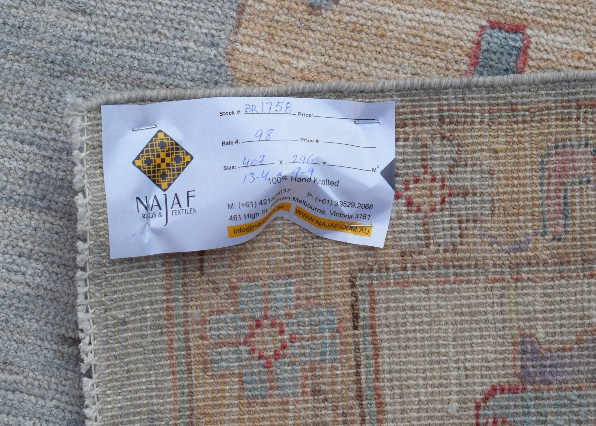 Handwoven Transitional Afghan Chobi Rug | 407 x 296 cm | 13'4" x 9'9" - Najaf Rugs & Textile