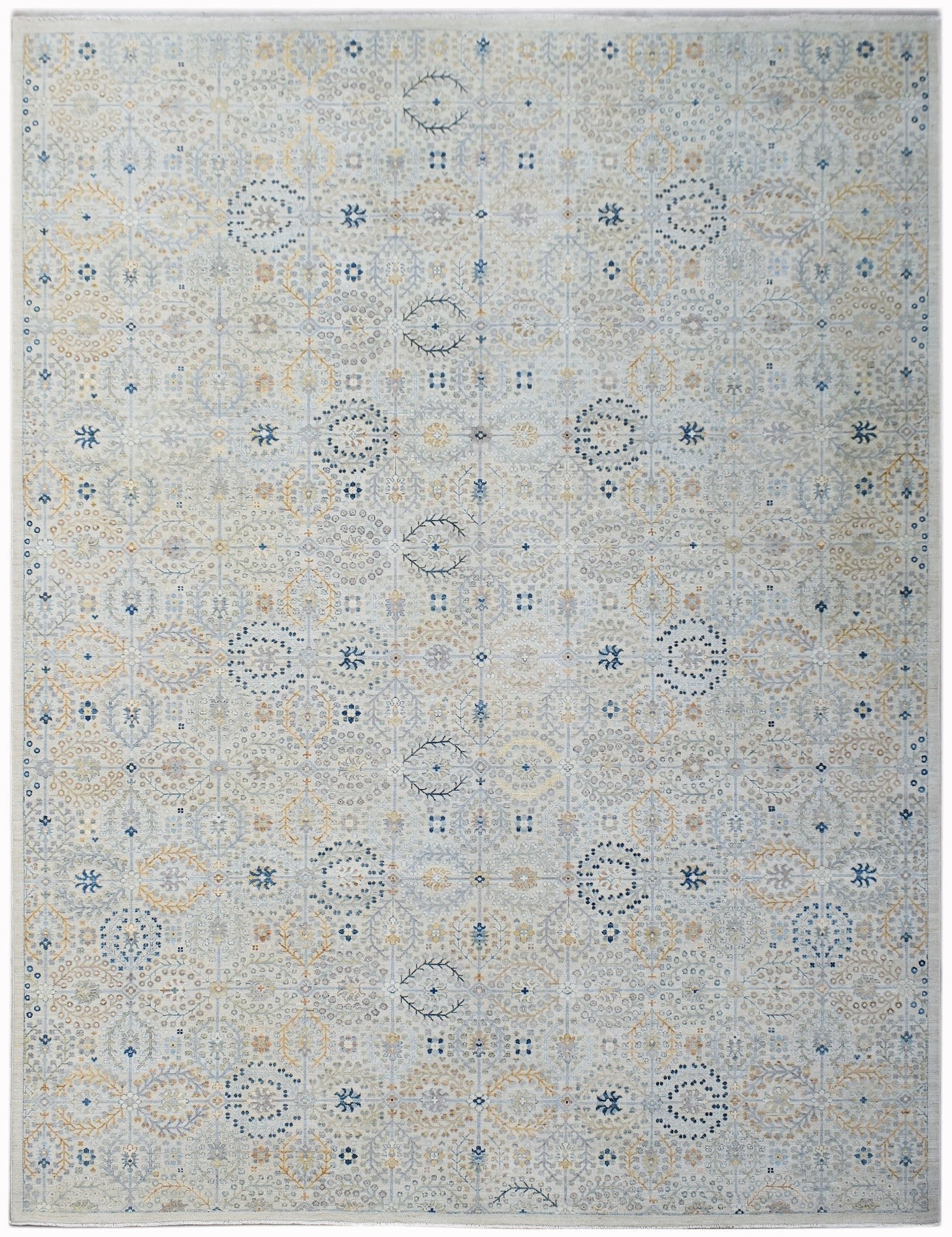 Handwoven Transitional Afghan Chobi Rug | 447 x 371 cm | 14'8" x 12'2" - Najaf Rugs & Textile