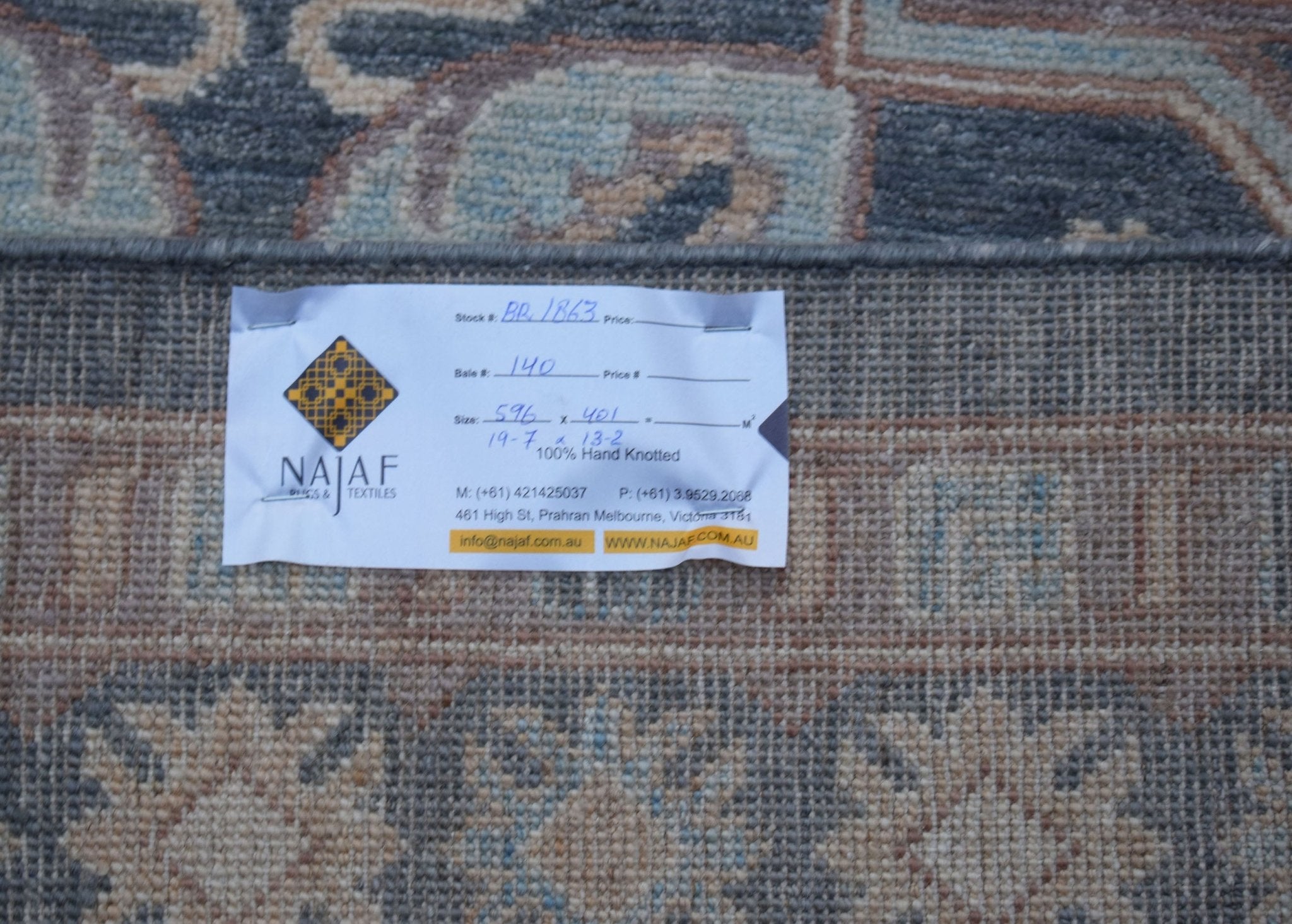 Handwoven Transitional Chobi Rug | 596 x 401 cm | 19'7" x 13'2" - Najaf Rugs & Textile