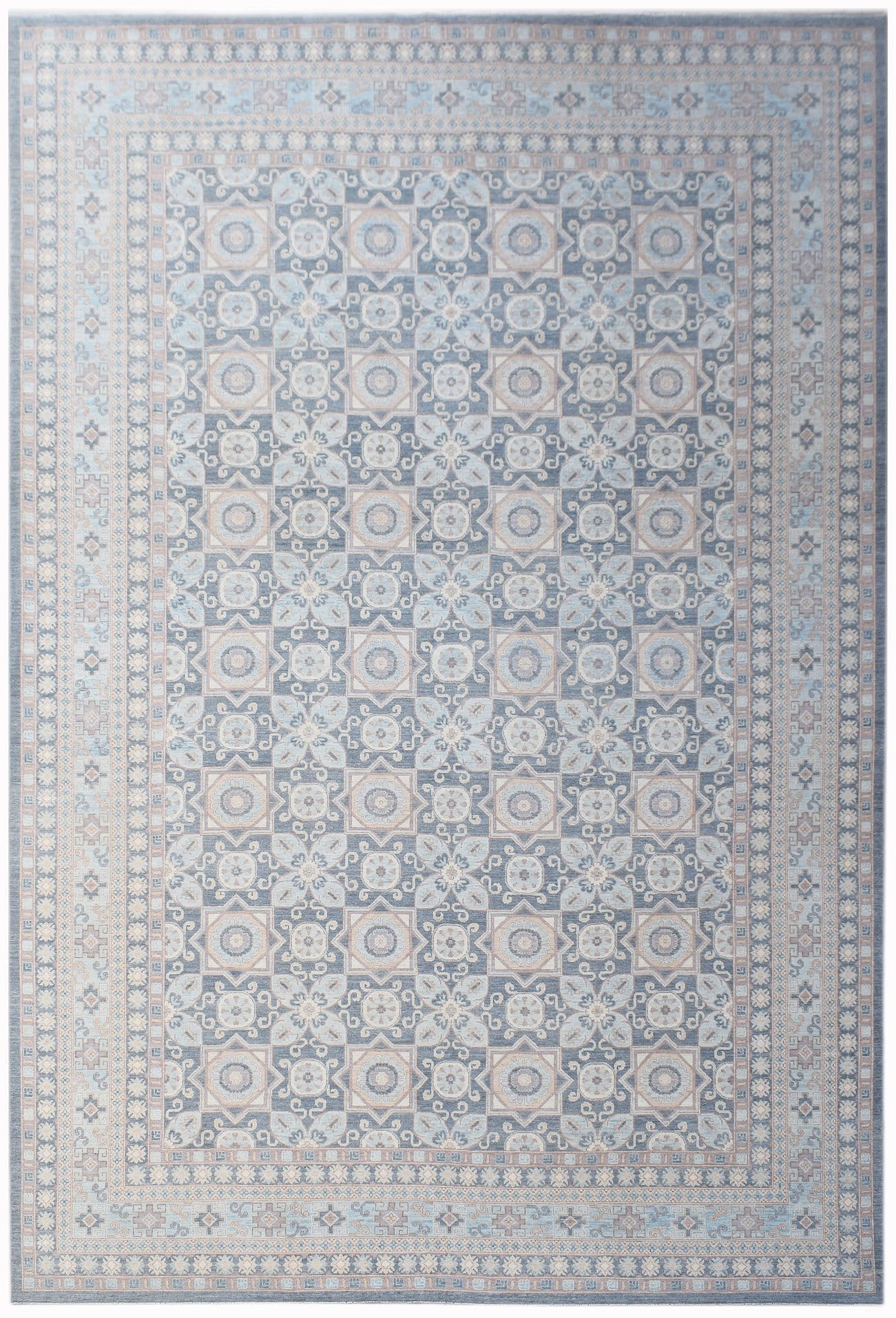 Handwoven Transitional Chobi Rug | 596 x 401 cm | 19'7" x 13'2" - Najaf Rugs & Textile