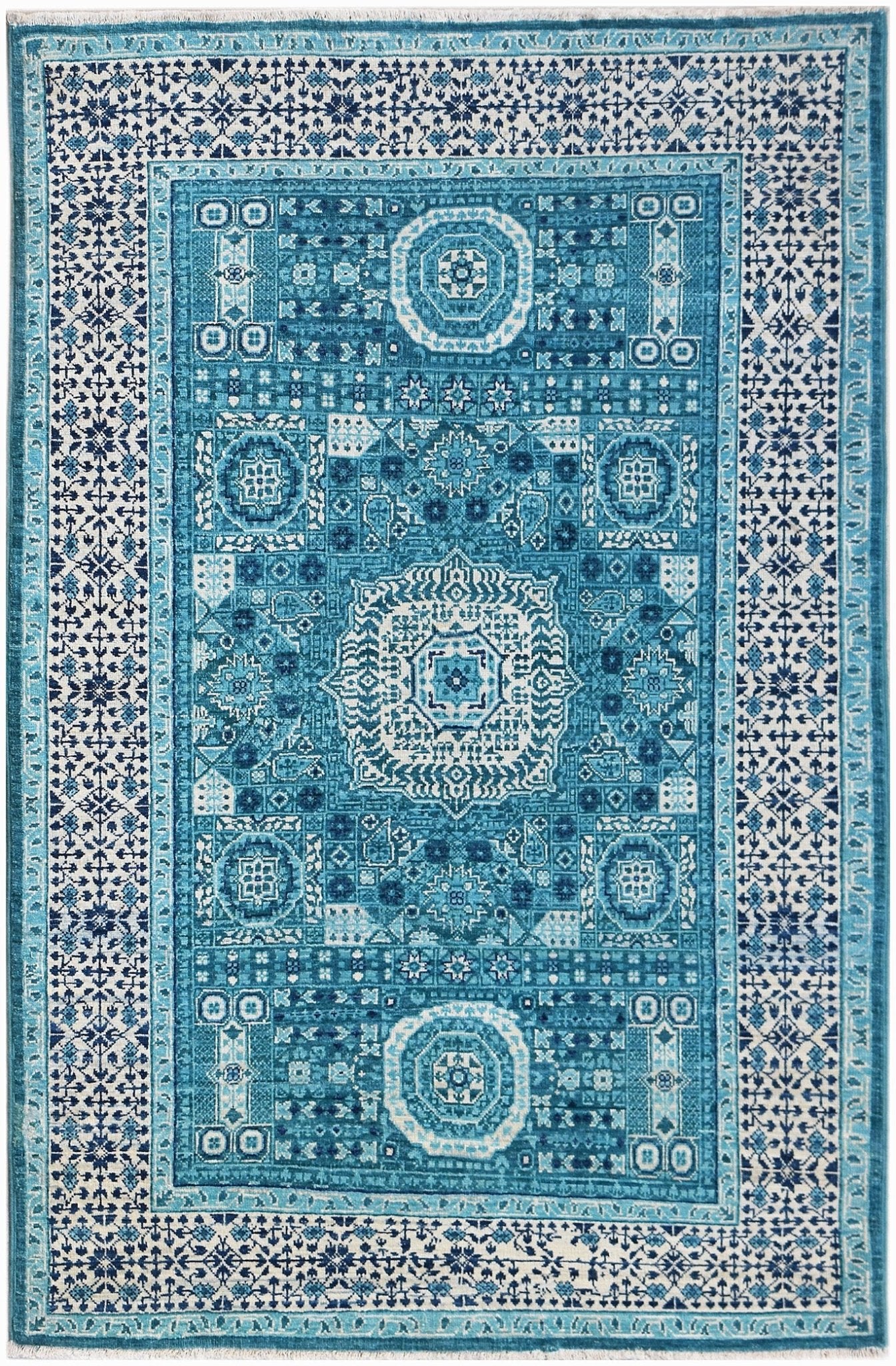 Handwoven Transitional Mamluk Chobi Rug | 146 x 98 cm | 4'9" x 3'3" - Najaf Rugs & Textile