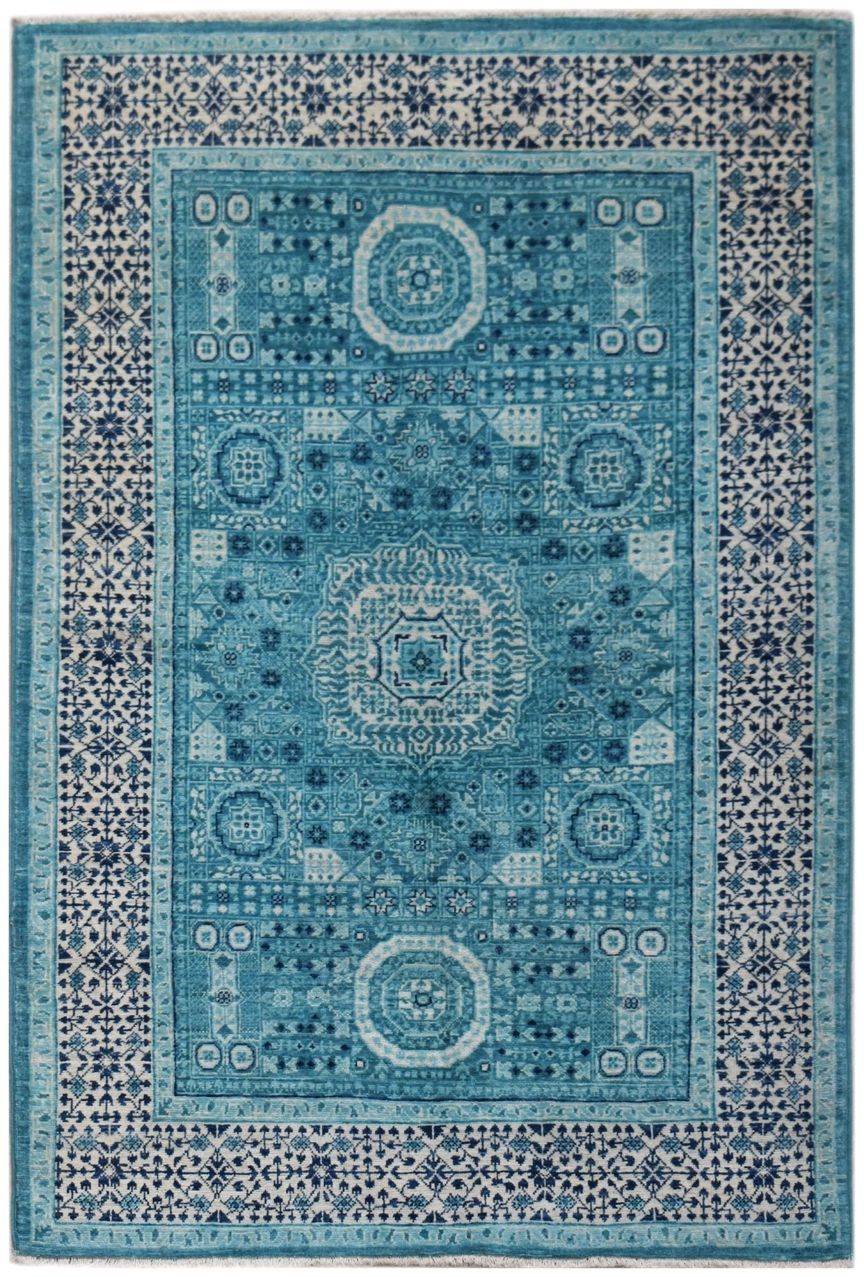 Handwoven Transitional Mamluk Chobi Rug | 149 x 100 cm | 4'11" x 3'3" - Najaf Rugs & Textile
