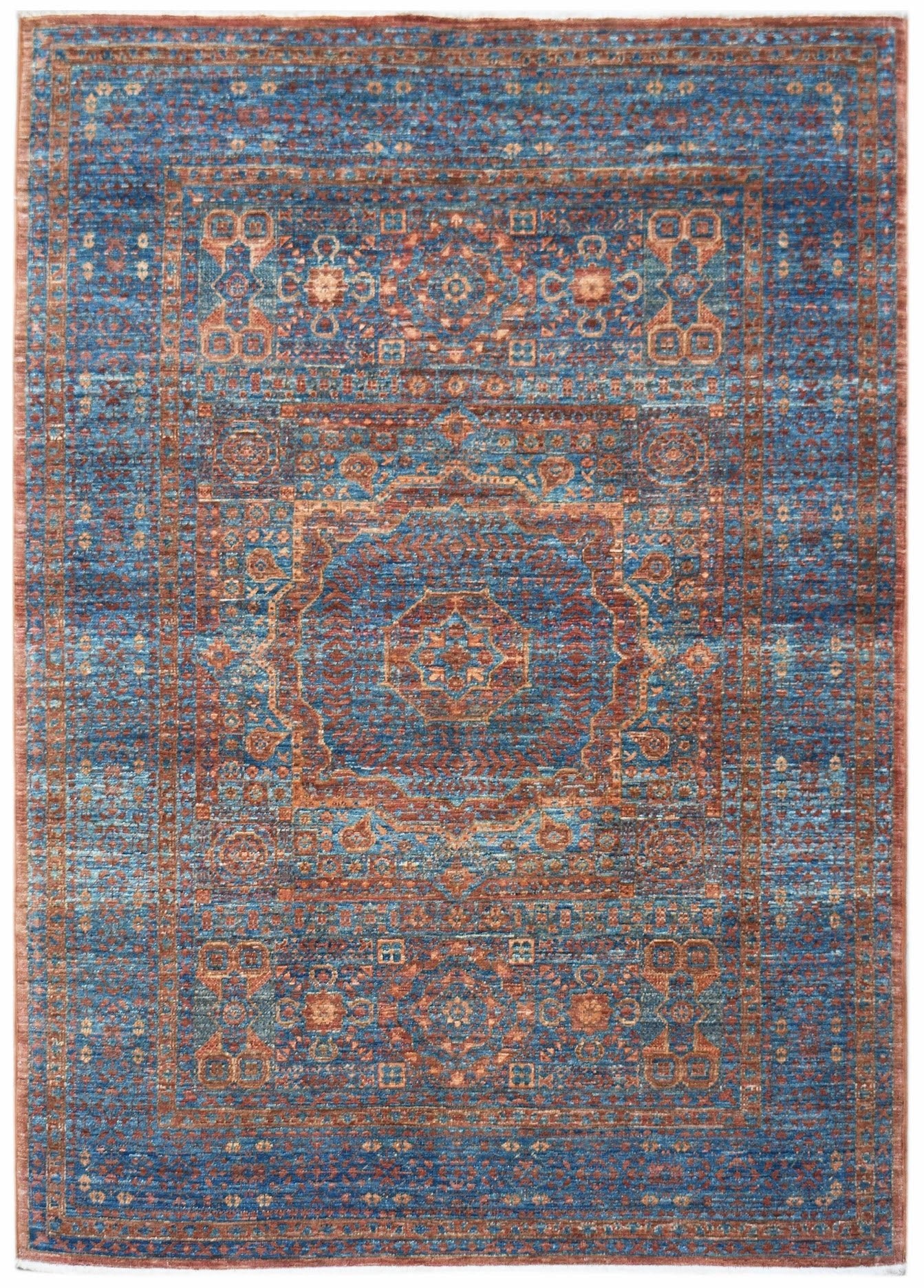 Handwoven Transitional Mamluk Chobi Rug | 173 x 134 cm | 5'8" x 4'5" - Najaf Rugs & Textile