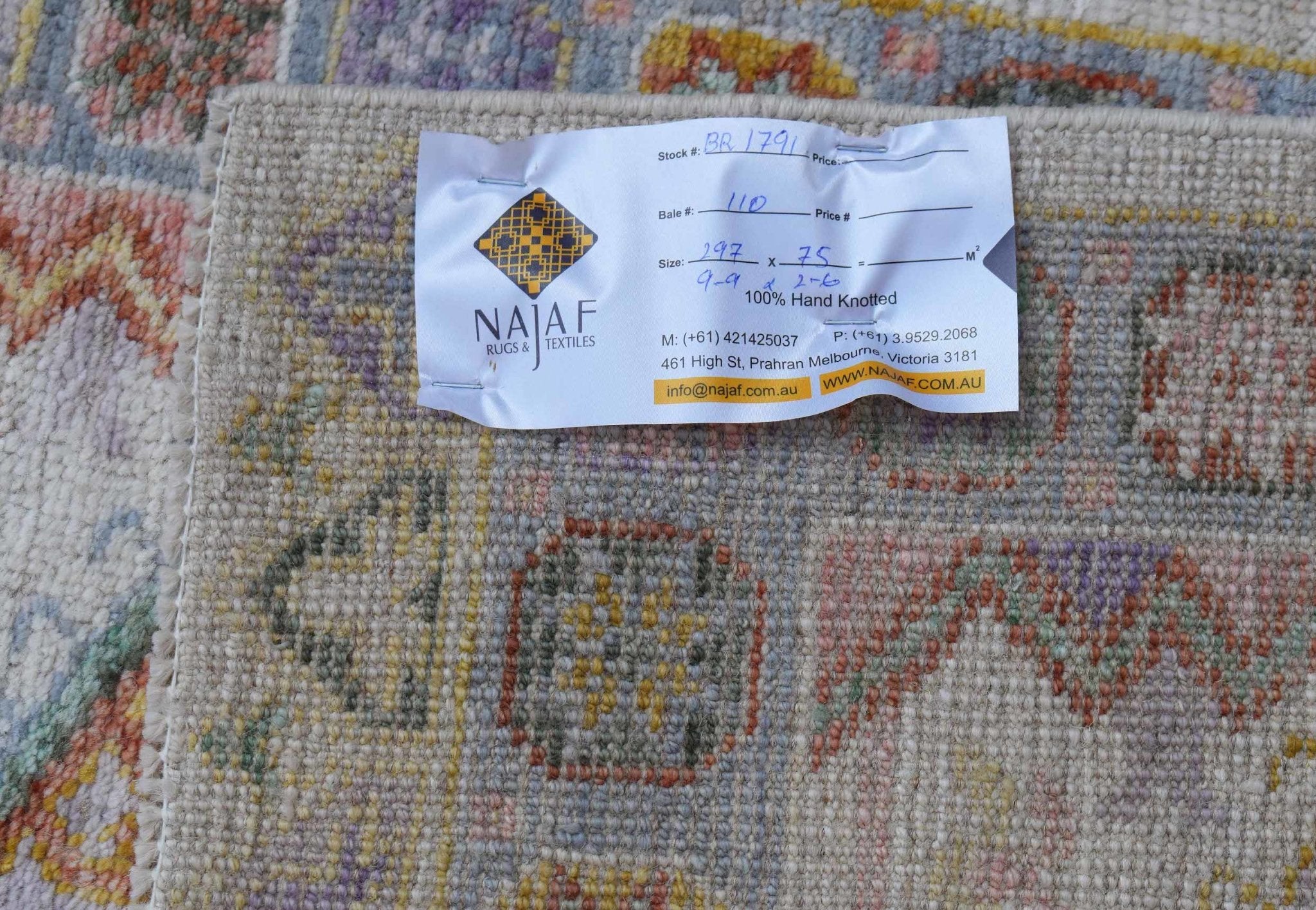 Handwoven Transitional Oushak Hallway Runner | 297 x 75 cm | 9'9" x 2' - Najaf Rugs & Textile