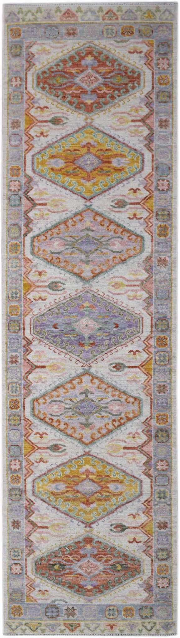 Handwoven Transitional Oushak Hallway Runner | 297 x 75 cm | 9'9" x 2' - Najaf Rugs & Textile