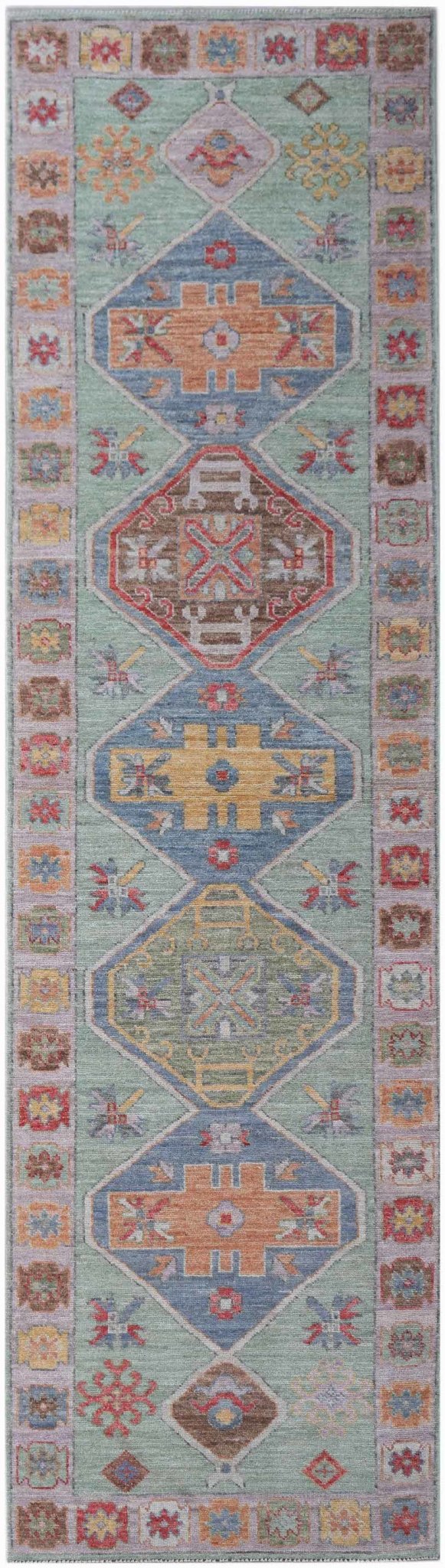 Handwoven Transitional Oushak Hallway Runner | 364 x 91 cm | 12' x 3' - Najaf Rugs & Textile