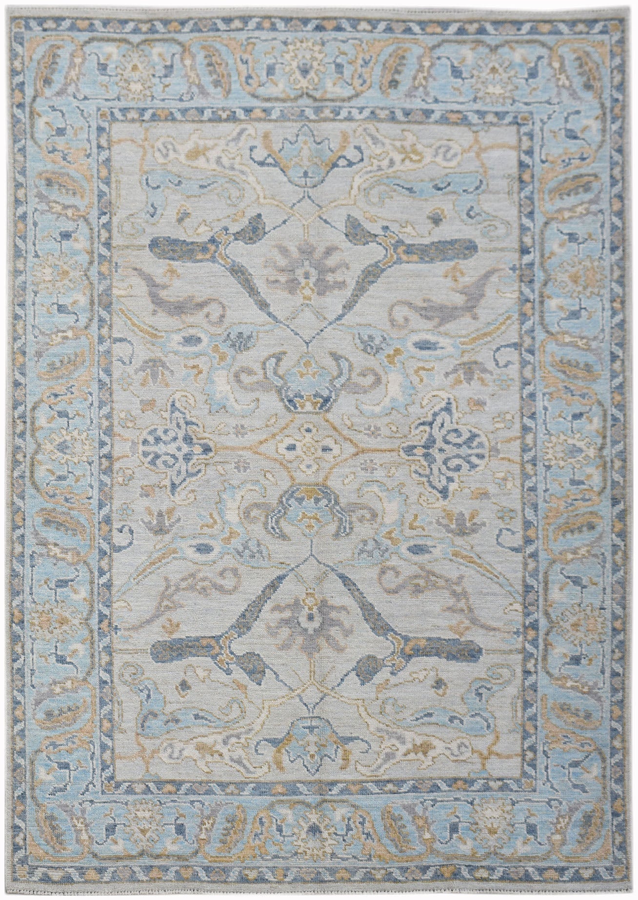 Handwoven Transitional Oushak Rug | 209 x 152 cm | 6'10" x 5' - Najaf Rugs & Textile
