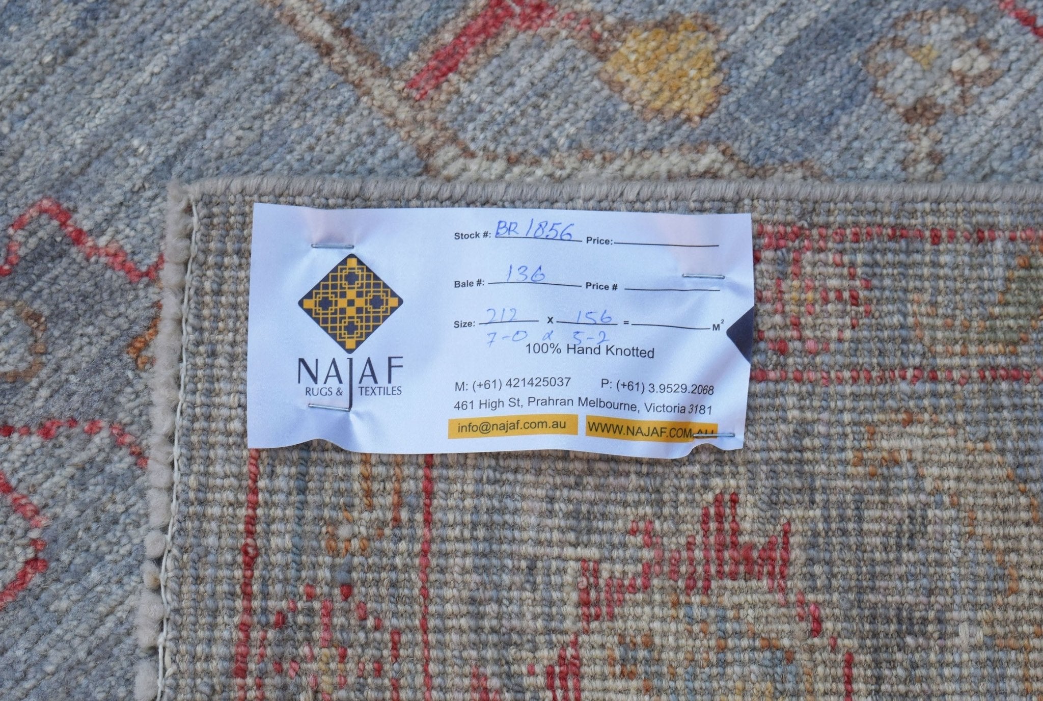 Handwoven Transitional Oushak Rug | 212 x 156 cm | 7' x 5'2" - Najaf Rugs & Textile