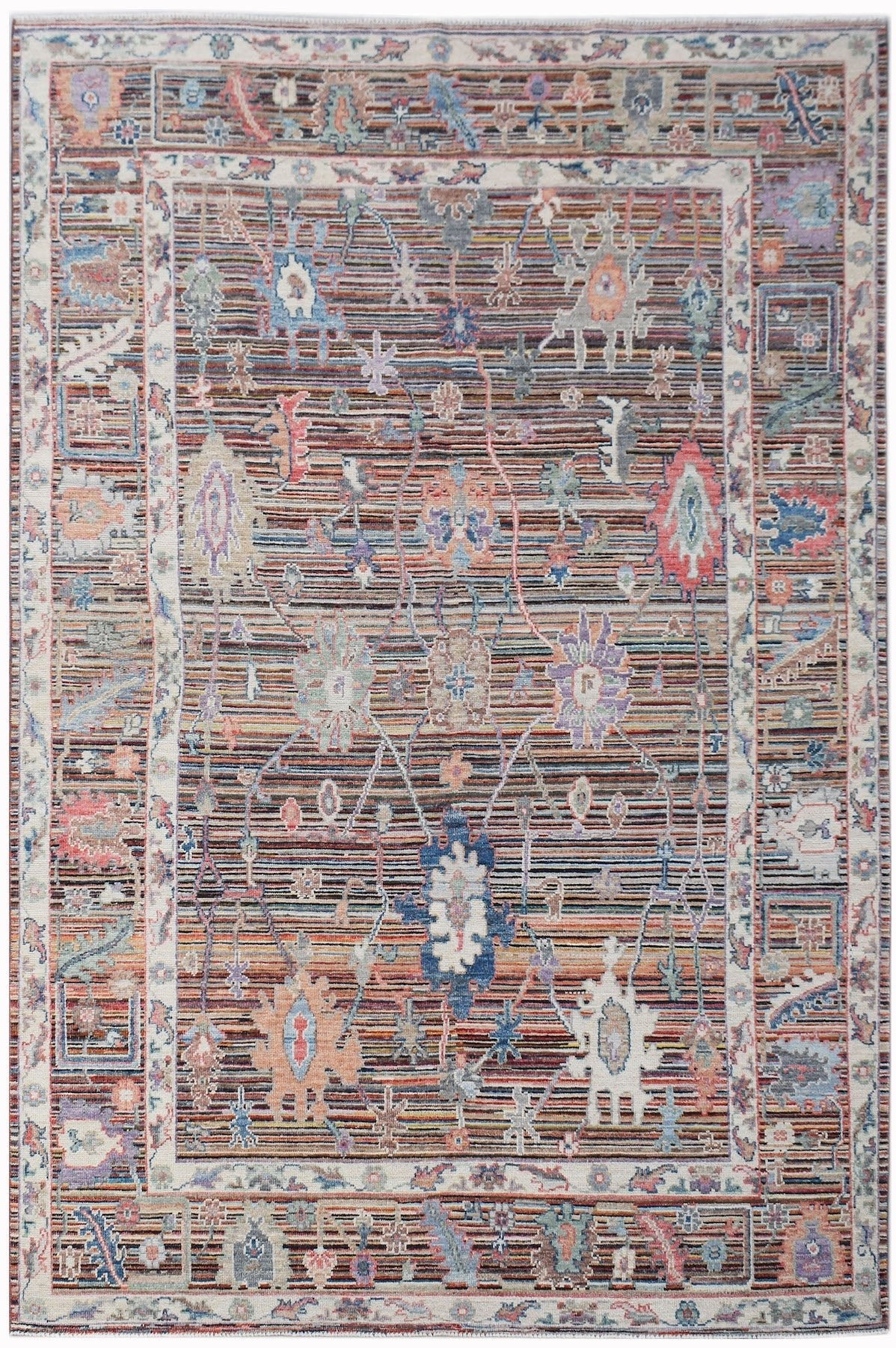 Handwoven Transitional Oushak Rug | 274 x 185 cm | 9' x 6'1" - Najaf Rugs & Textile
