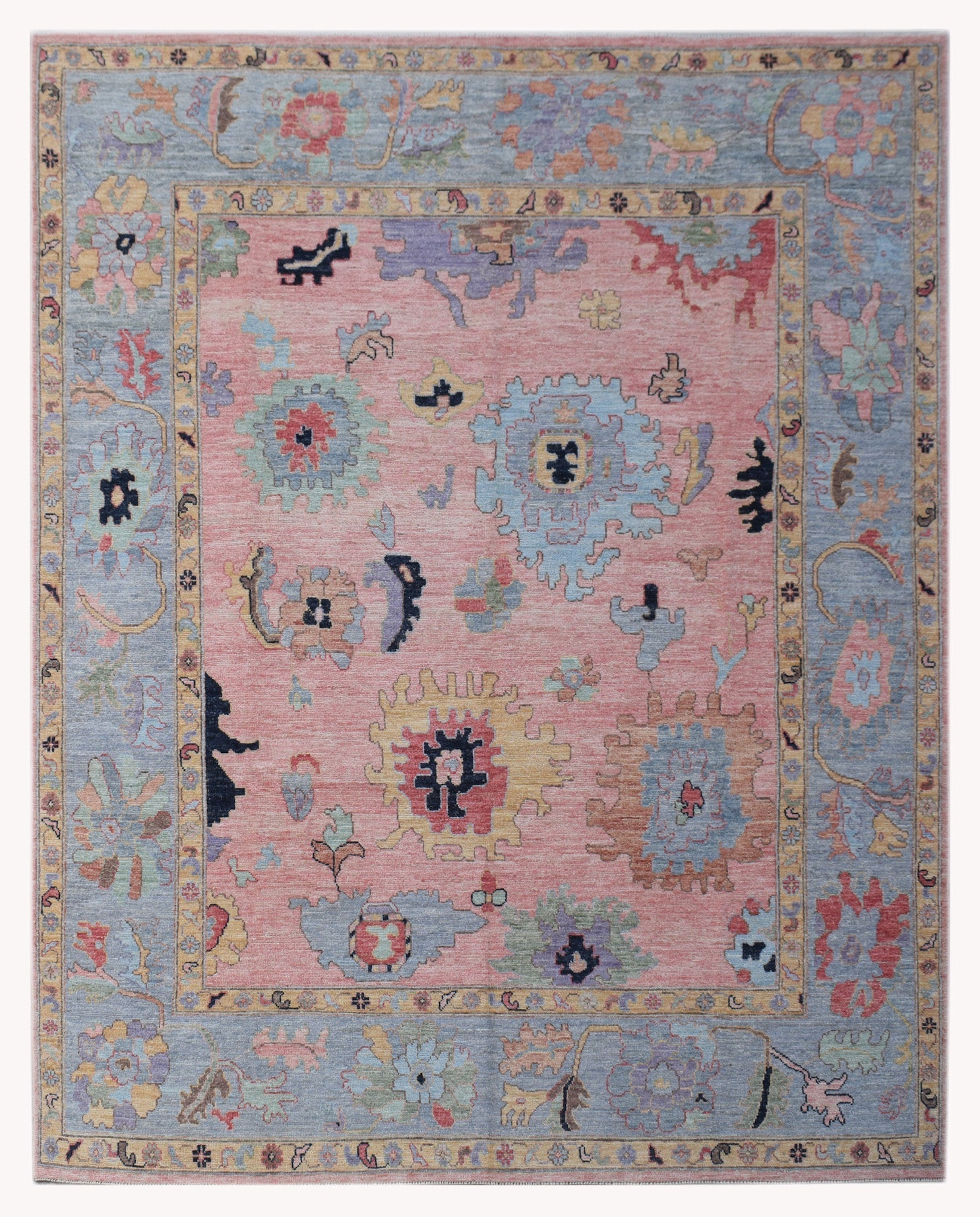 Handwoven Transitional Oushak Rug | 295 x 244 cm | 9'8" x 8' - Najaf Rugs & Textile