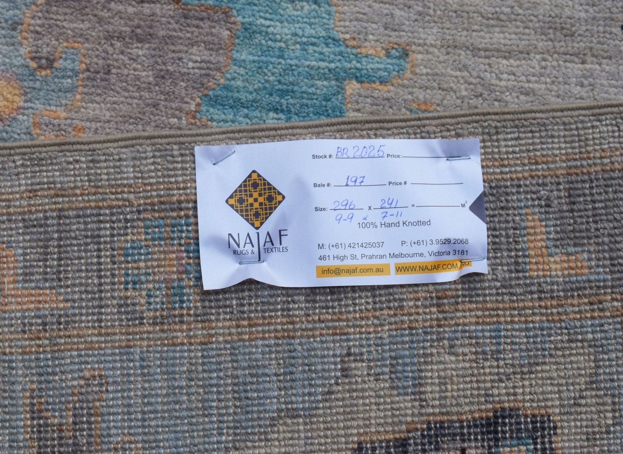 Handwoven Transitional Oushak Rug | 296 x 241 cm | 9'9" x 7'11" - Najaf Rugs & Textile