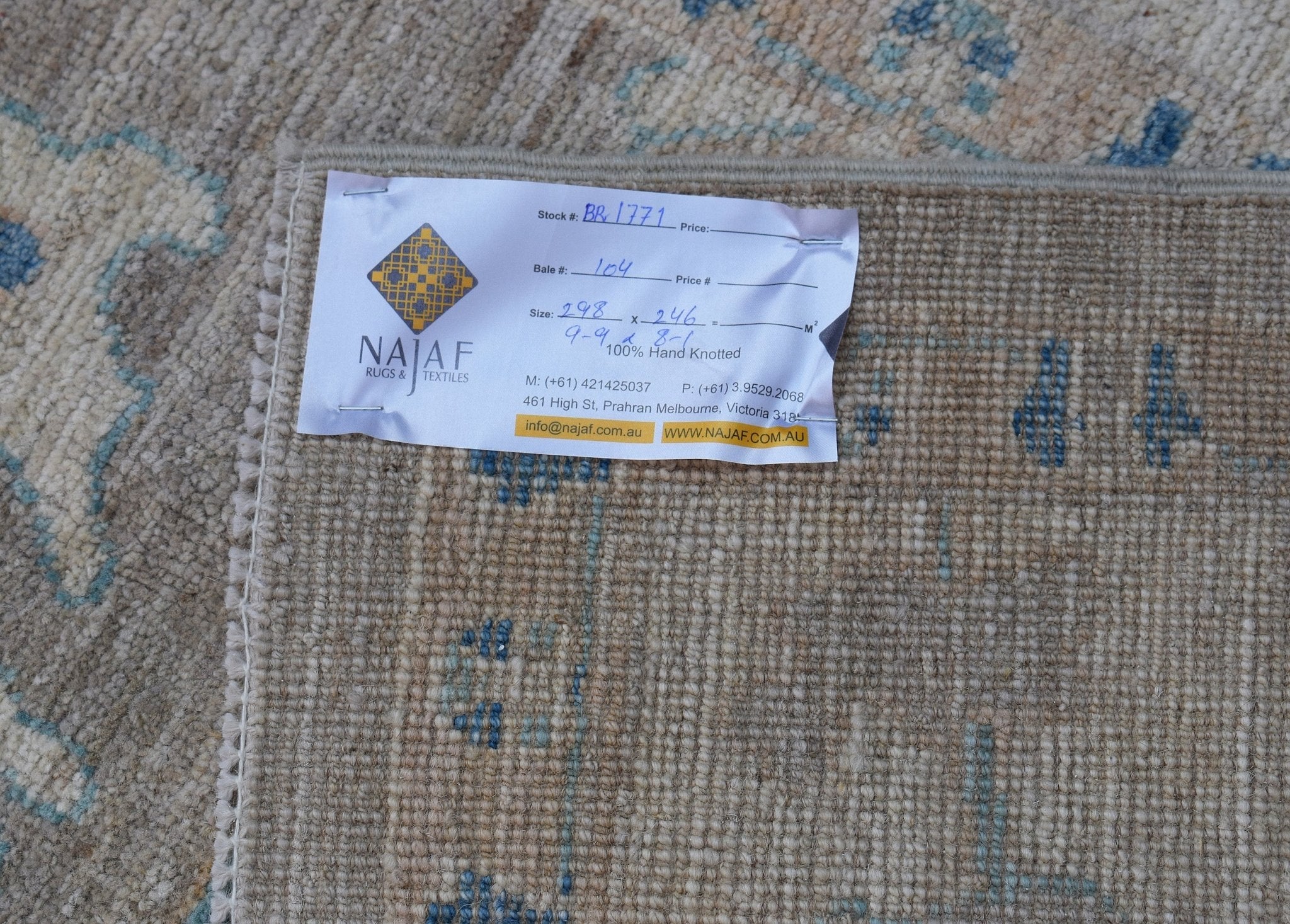 Handwoven Transitional Oushak Rug | 298 x 246 cm | 9'9" x 8'1" - Najaf Rugs & Textile