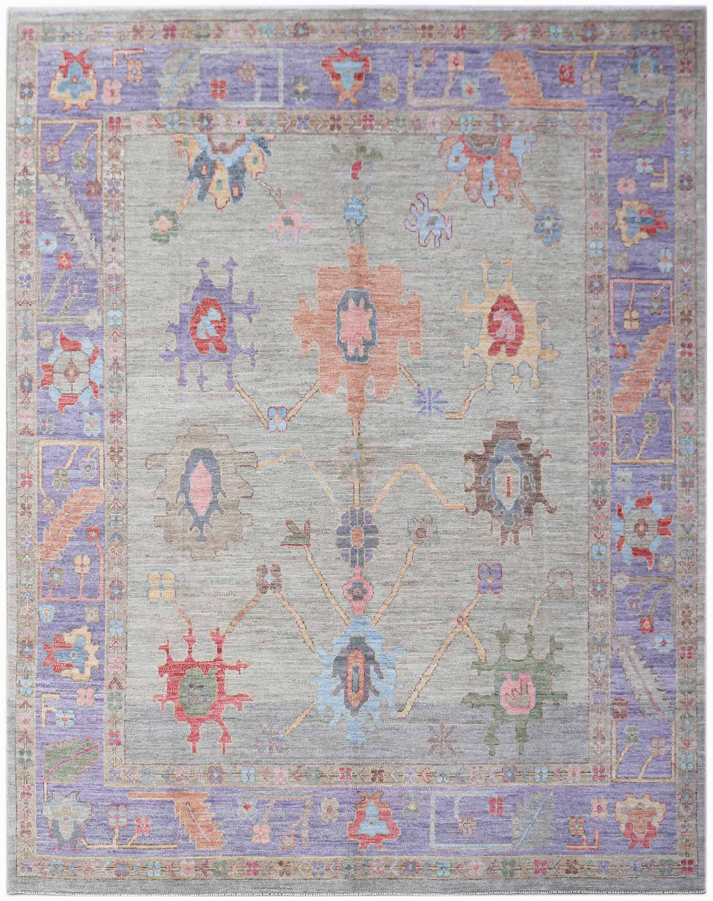 Handwoven Transitional Oushak Rug | 304 x 248 cm | 10' x 8'2" - Najaf Rugs & Textile