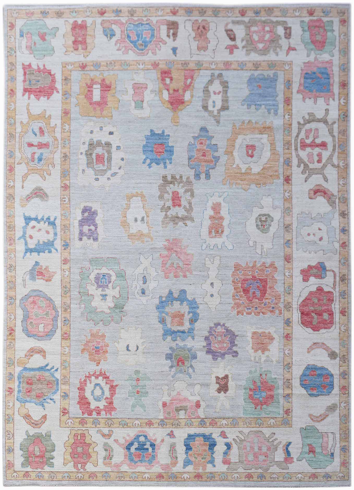Handwoven Transitional Oushak Rug | 359 x 276 cm | 11'10" x 9'1" - Najaf Rugs & Textile