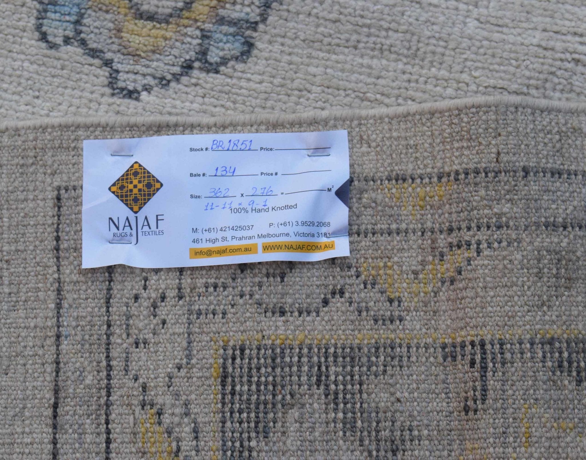 Handwoven Transitional Oushak Rug | 362 x 276 cm | 11'11" x 9'1" - Najaf Rugs & Textile