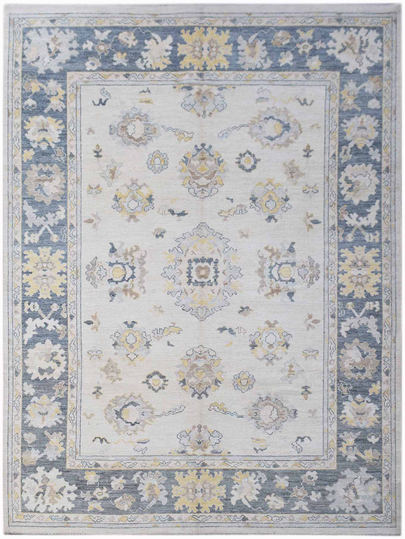 Handwoven Transitional Oushak Rug | 362 x 276 cm | 11'11" x 9'1" - Najaf Rugs & Textile