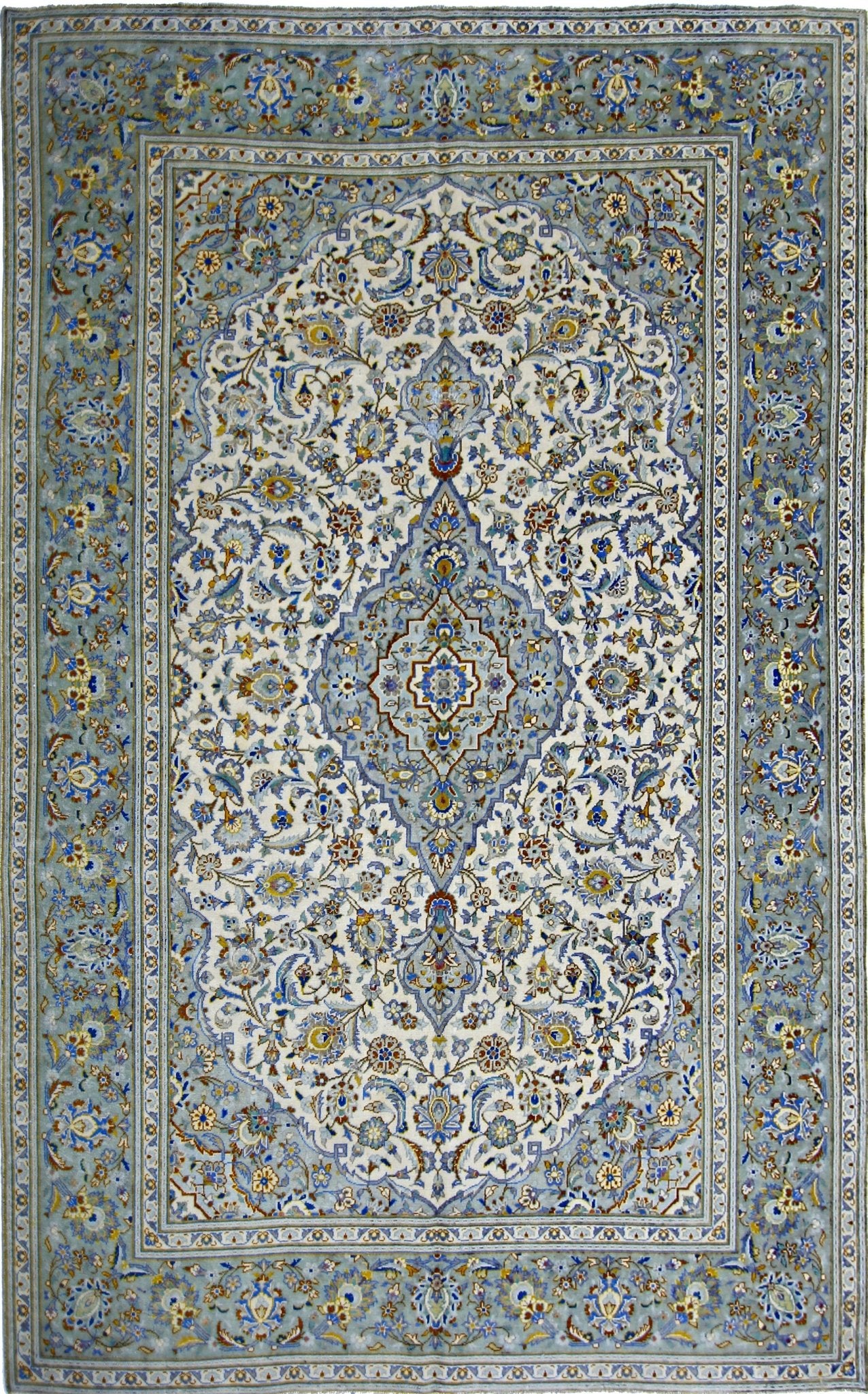 Handwoven Vintage Persian Kashan Rug | 310 x 209 cm | 10'2" x 6'10" - Najaf Rugs & Textile