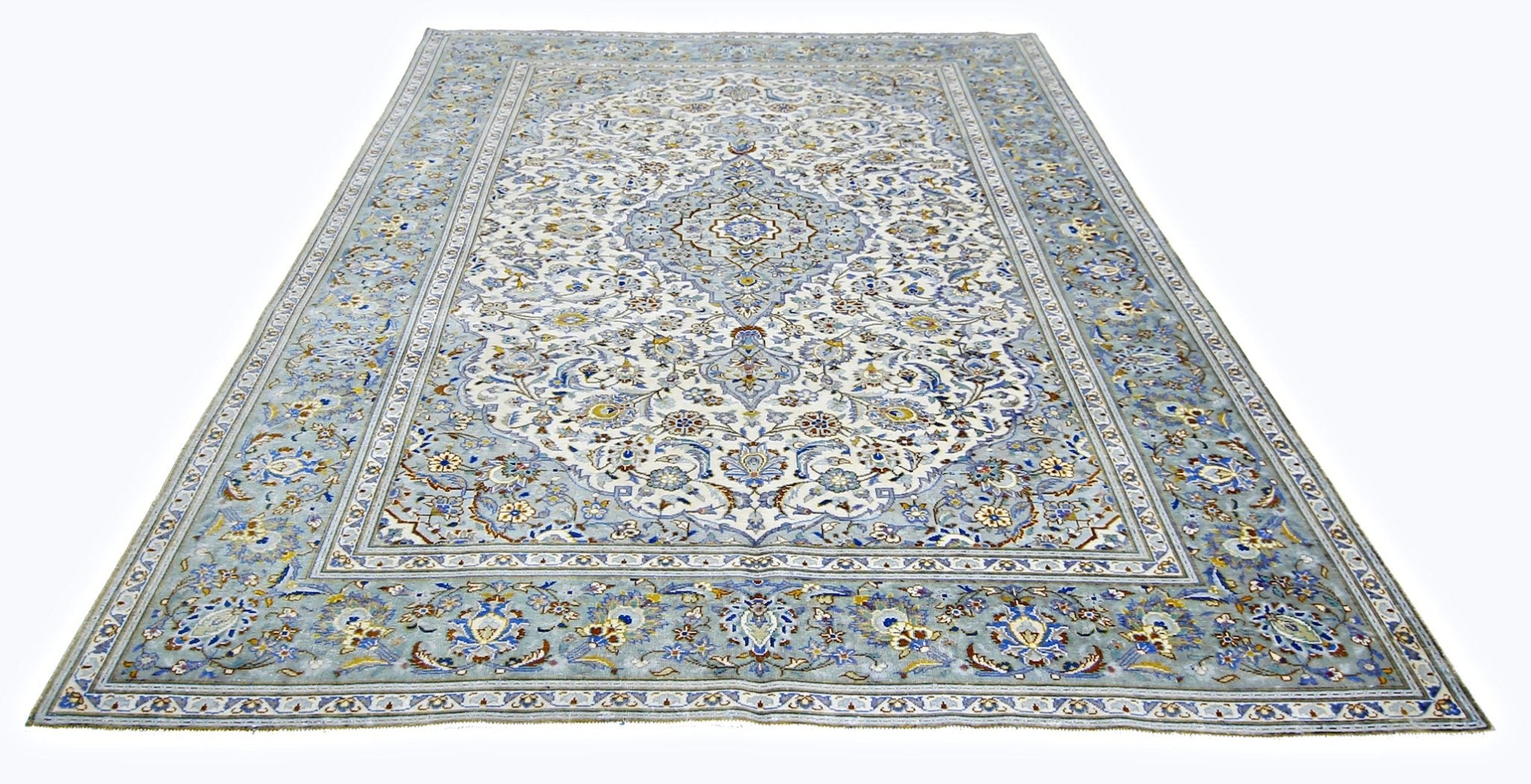 Handwoven Vintage Persian Kashan Rug | 310 x 209 cm | 10'2" x 6'10" - Najaf Rugs & Textile