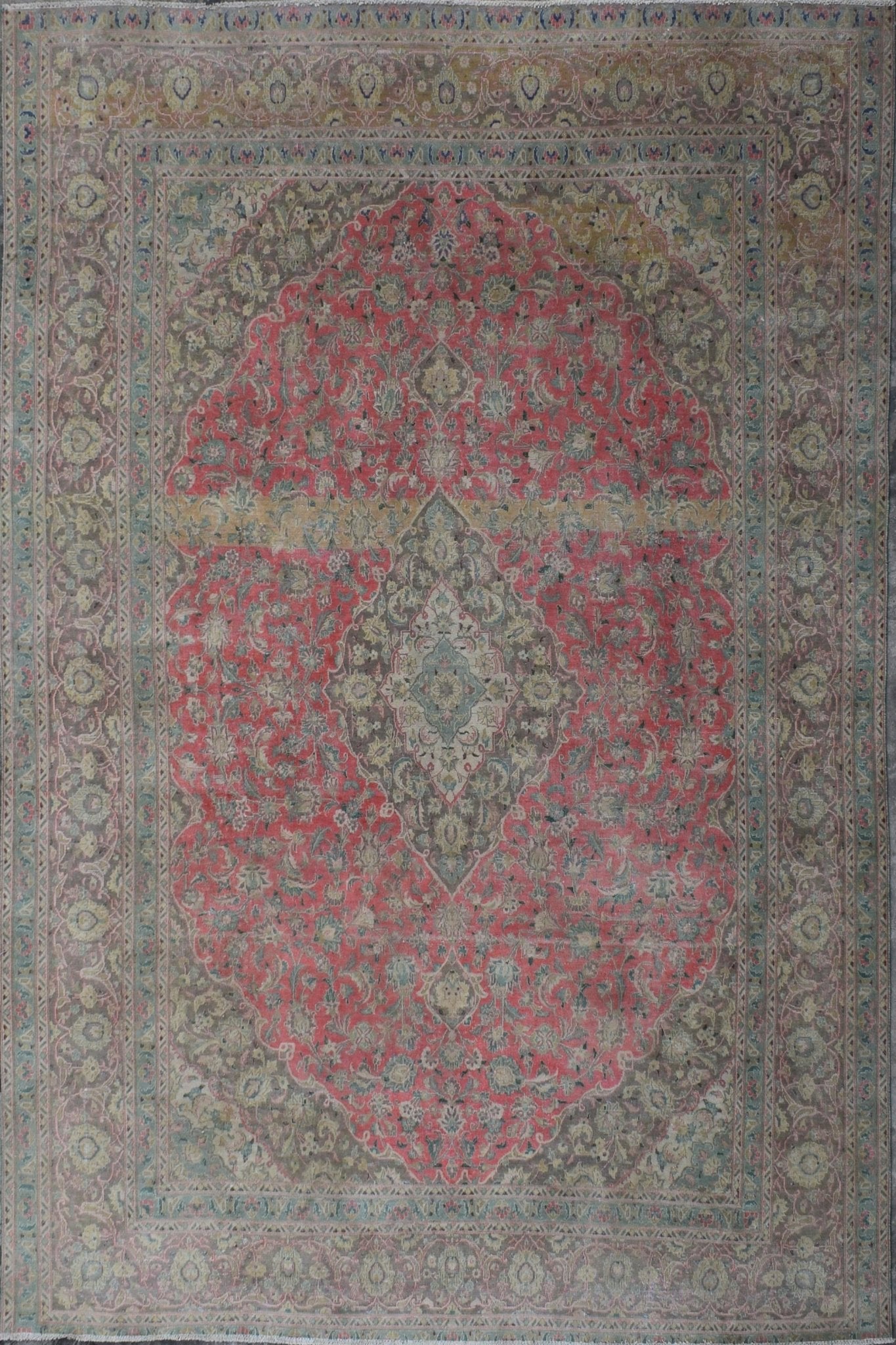 Handwoven Vintage Persian Kashan Rug | 357 x 280 cm | 11'7" x 9'2" - Najaf Rugs & Textile