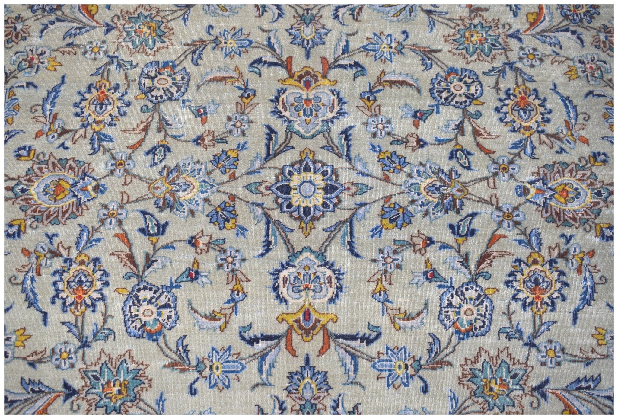 Handwoven Vintage Persian Kashan Rug | 358 x 250 cm | 11'9" x 8'2" - Najaf Rugs & Textile