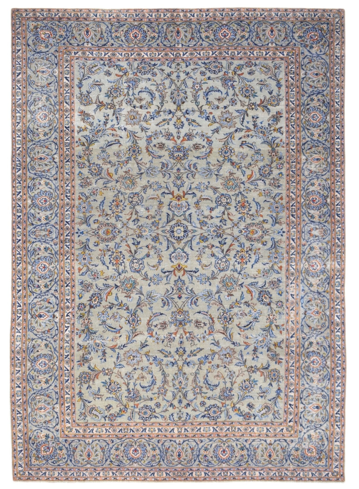 Handwoven Vintage Persian Kashan Rug | 358 x 250 cm | 11'9" x 8'2" - Najaf Rugs & Textile