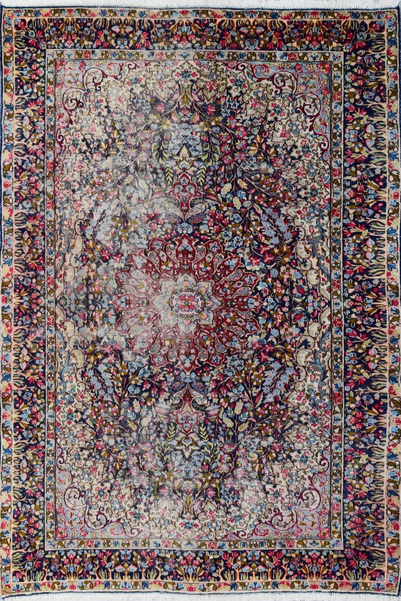 Handwoven Vintage Persian Kerman Rug | 260 x 174 cm | 8'5" x 5'7" - Najaf Rugs & Textile