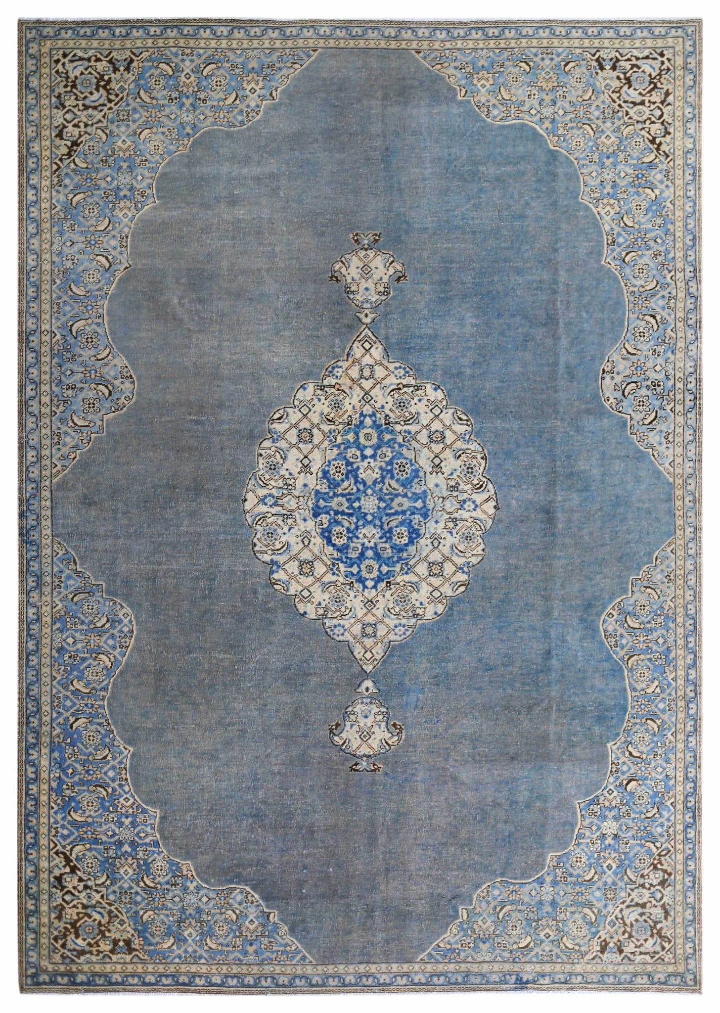 Handwoven Vintage Persian Kerman Rug | 283 x 197 cm | 9'4" x 6'6" - Najaf Rugs & Textile