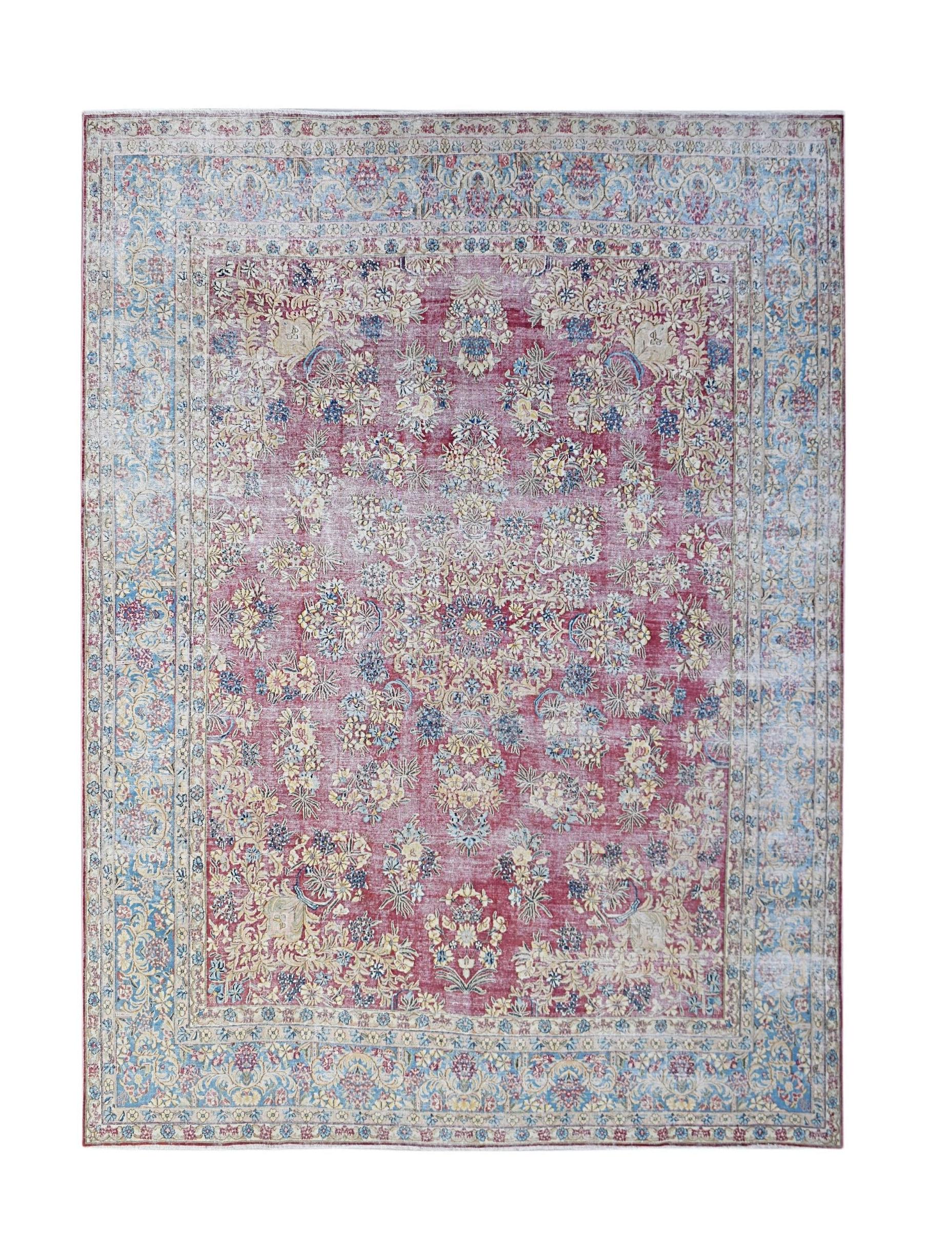 Handwoven Vintage Persian Kerman Rug | 346 x 289 cm | 11'5" x 9'6" - Najaf Rugs & Textile