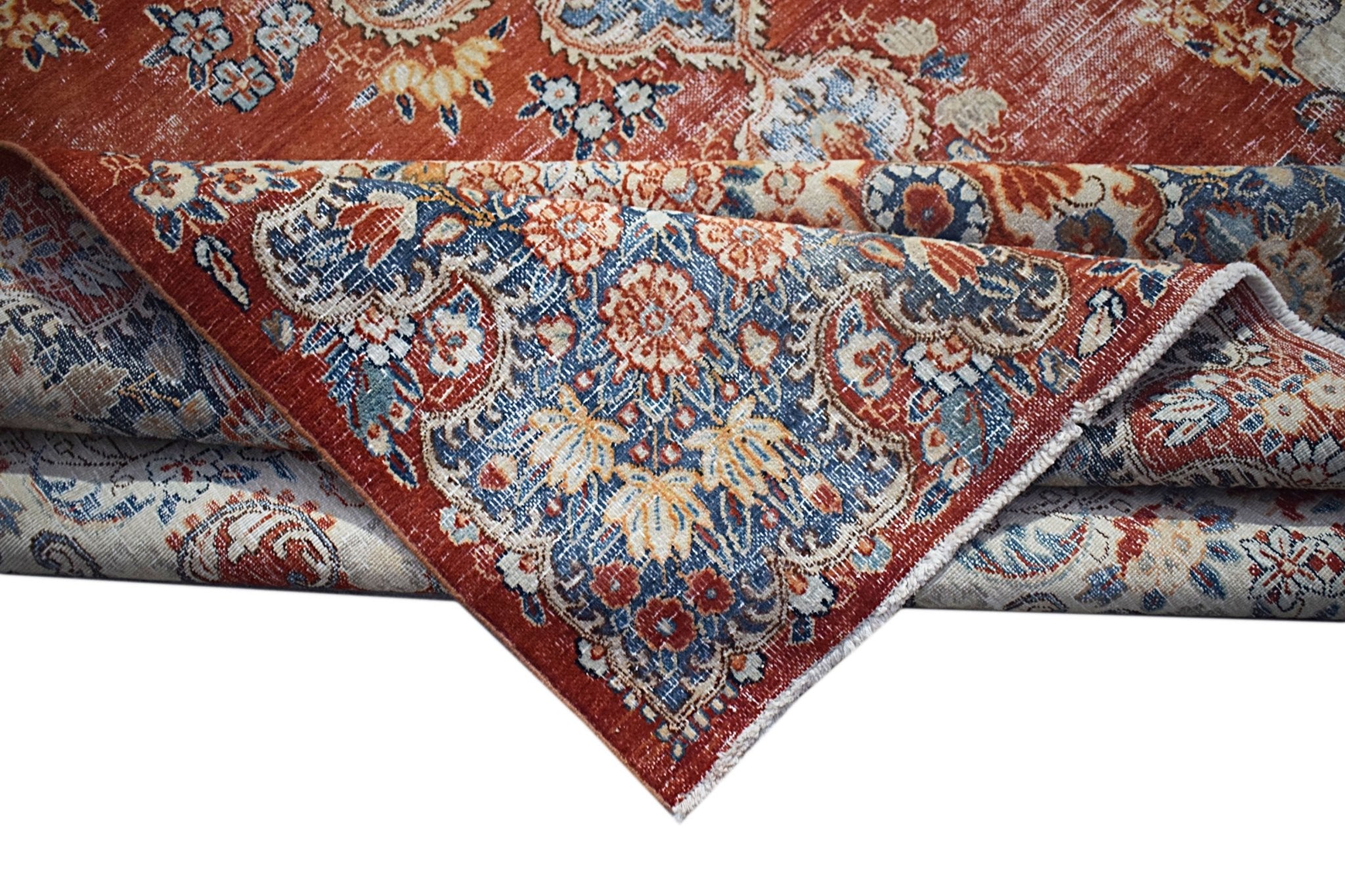 Handwoven Vintage Persian Kerman Rug | 350 x 260 cm | 11'6" x 8'7" - Najaf Rugs & Textile