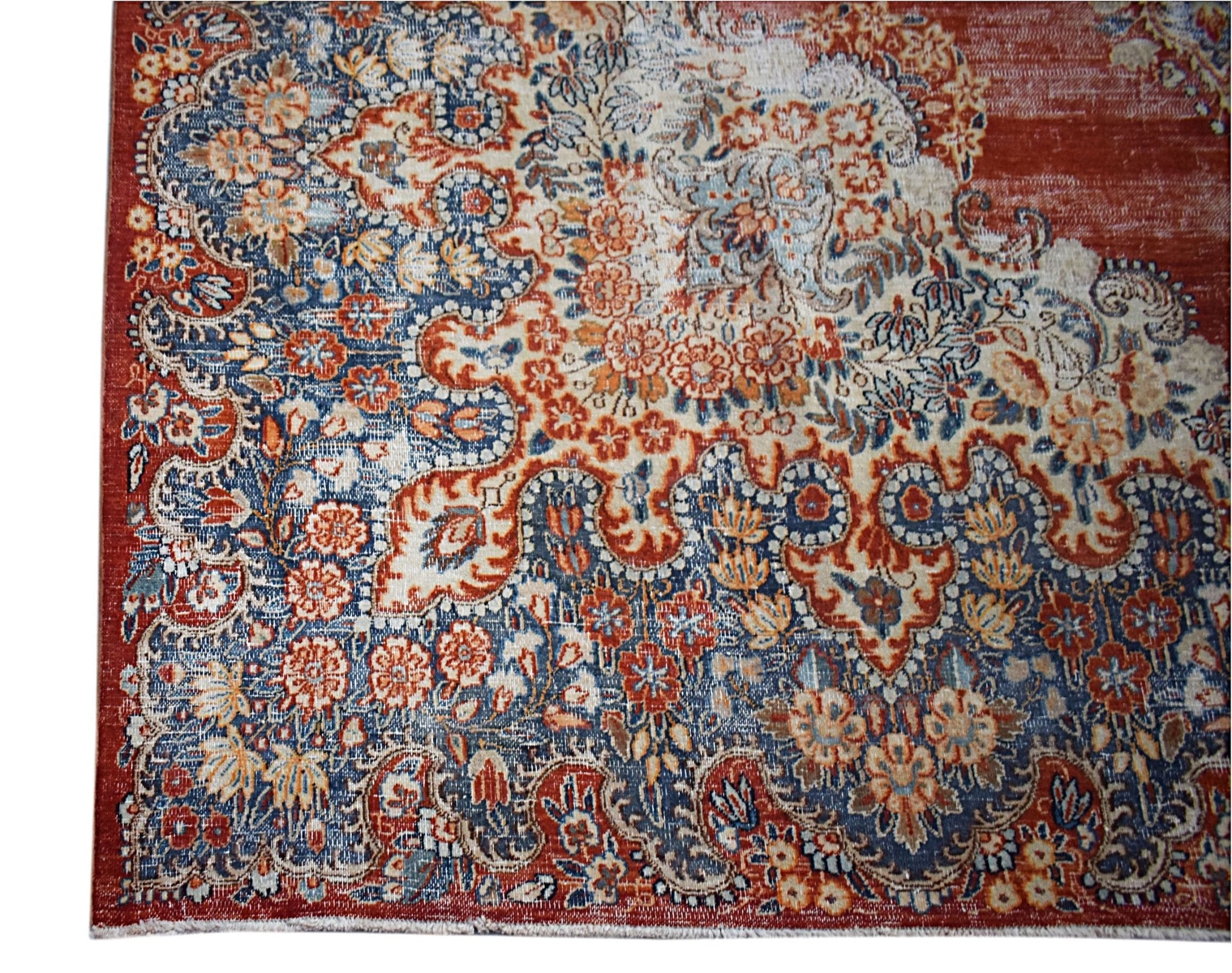 Handwoven Vintage Persian Kerman Rug | 350 x 260 cm | 11'6" x 8'7" - Najaf Rugs & Textile