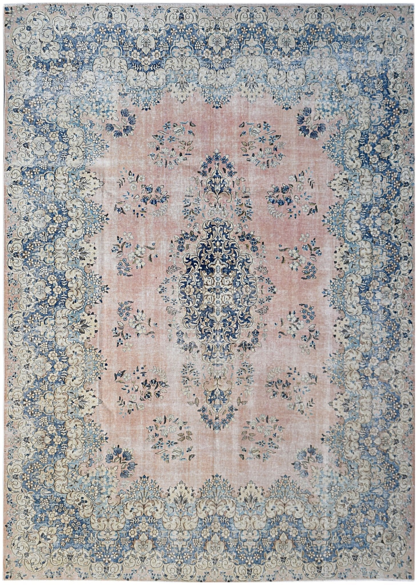 Handwoven Vintage Persian Kerman Rug | 363 x 270 cm | 11'11" x 8'11" - Najaf Rugs & Textile