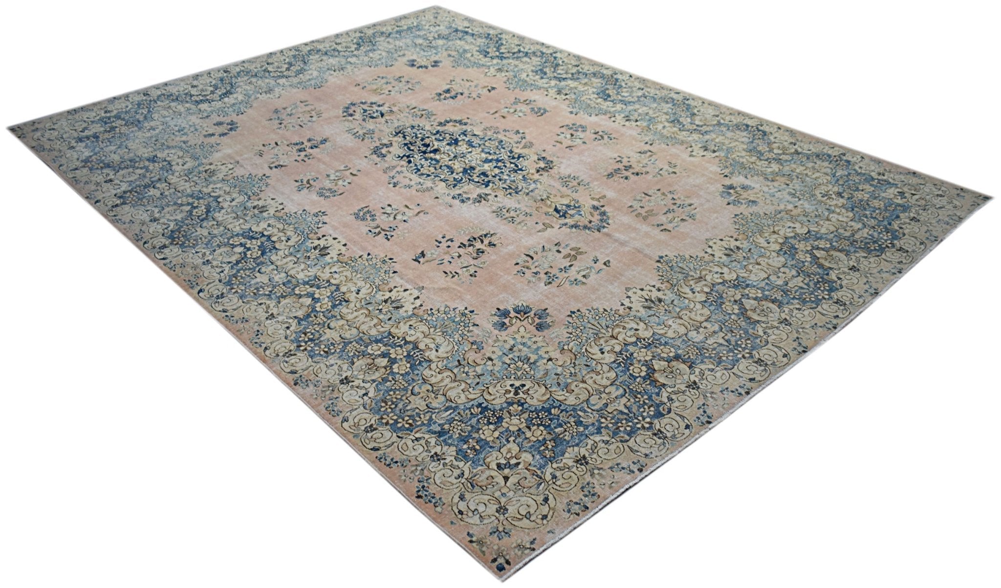 Handwoven Vintage Persian Kerman Rug | 363 x 270 cm | 11'11" x 8'11" - Najaf Rugs & Textile