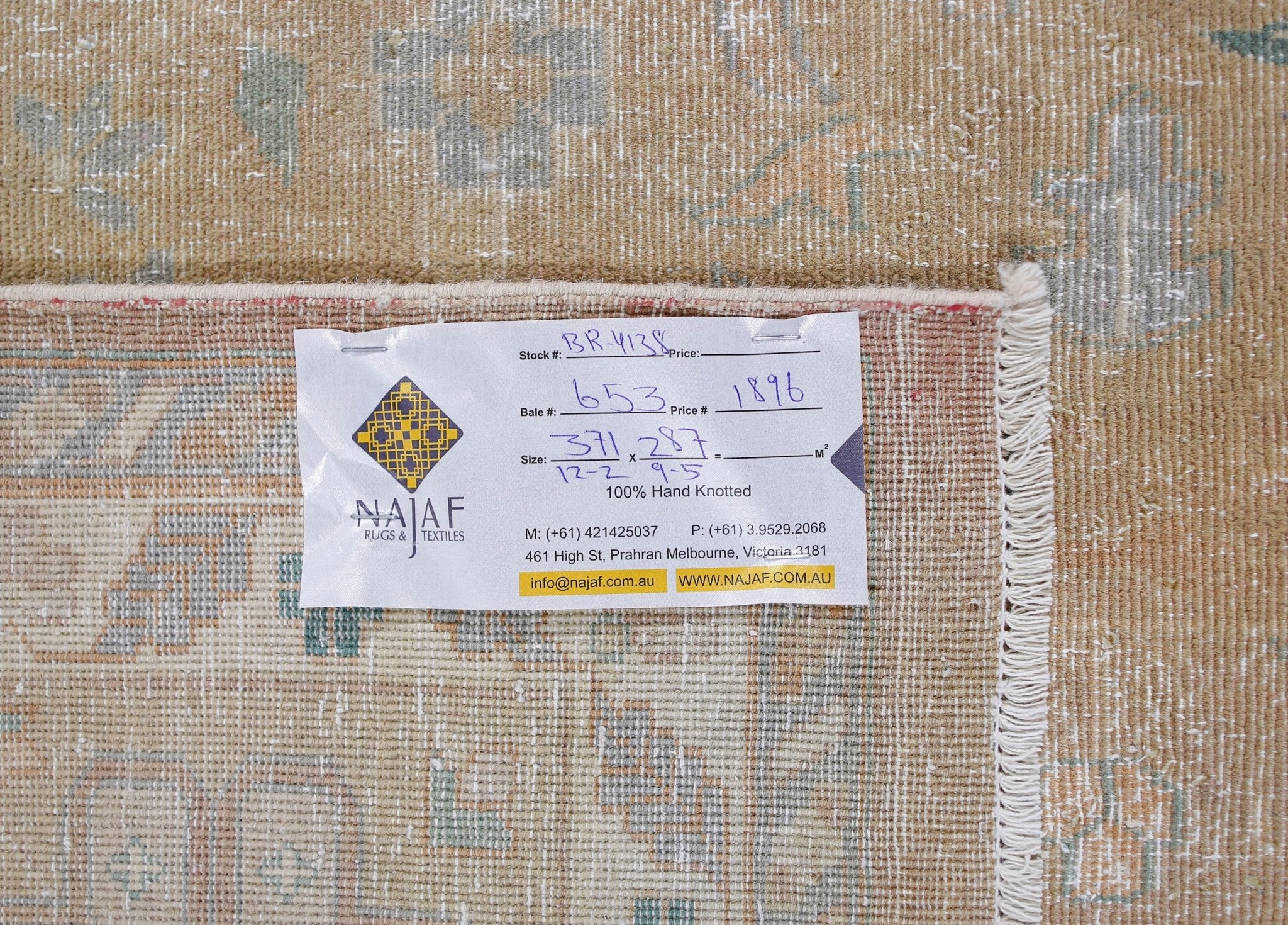 Handwoven Vintage Persian Kerman Rug | 371 x 287 cm | 12'2" x 9'5" - Najaf Rugs & Textile