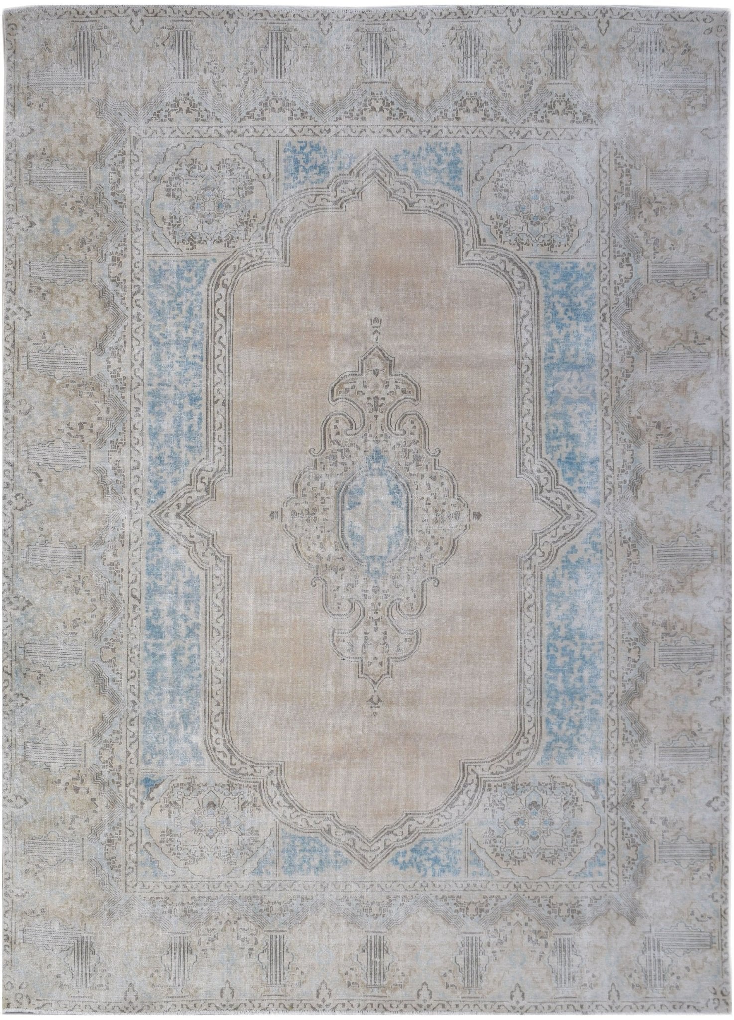 Handwoven Vintage Persian Kerman Rug | 377 x 285 cm | 12'9" x 9'4" - Najaf Rugs & Textile